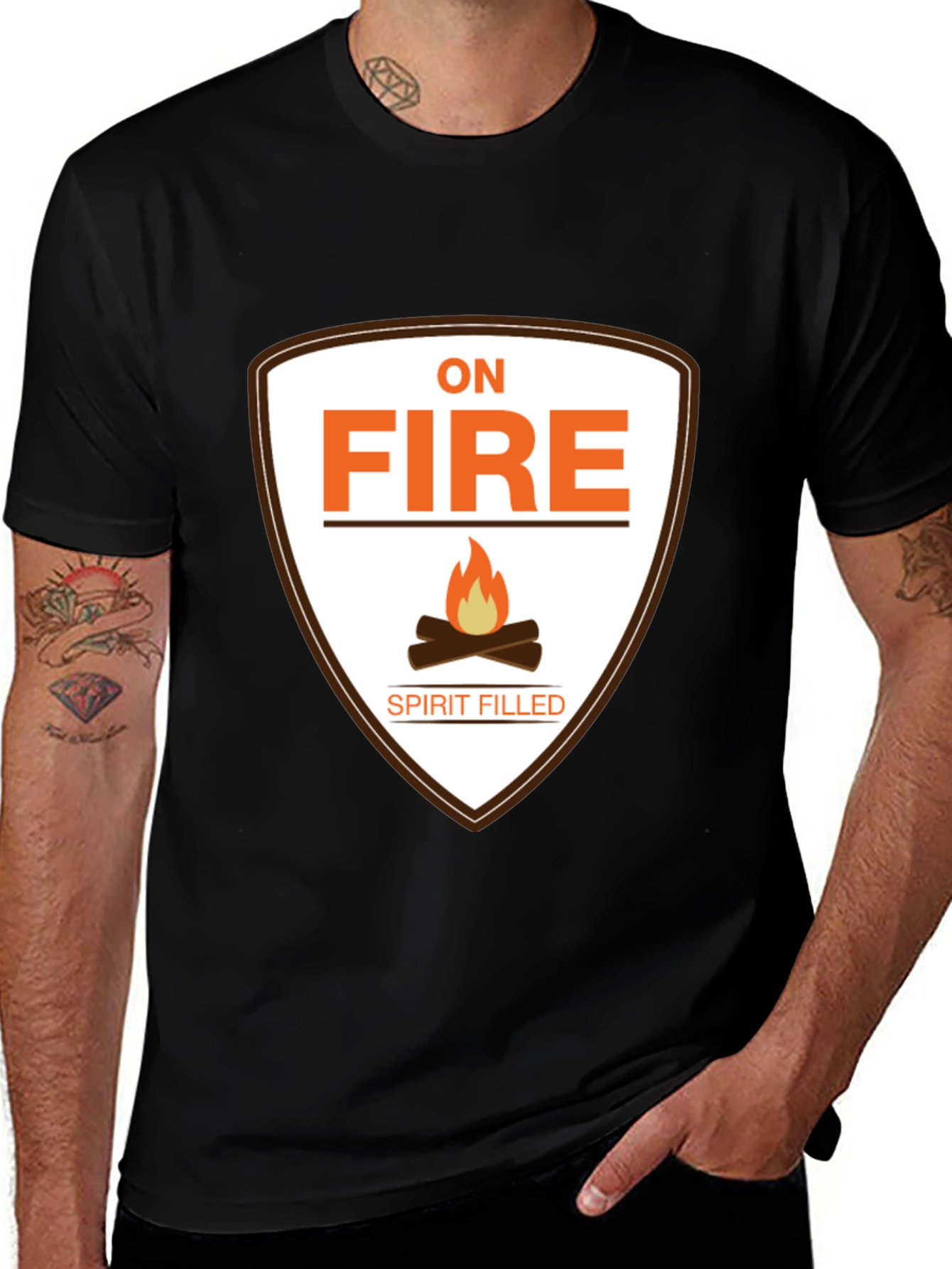 On Fire Spirit Filled Black T-Shirt