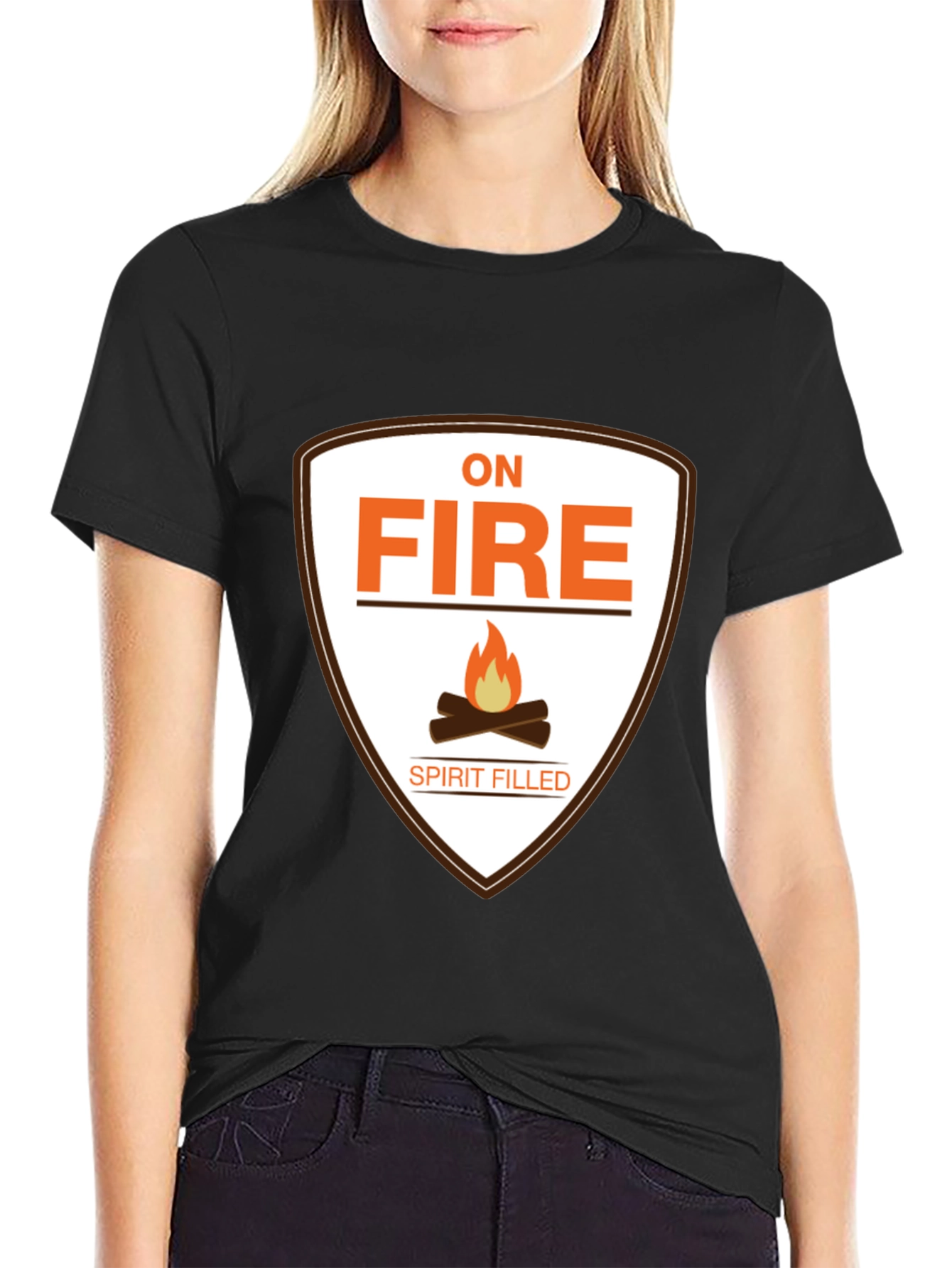 On Fire Spirit Filled Black T-Shirt