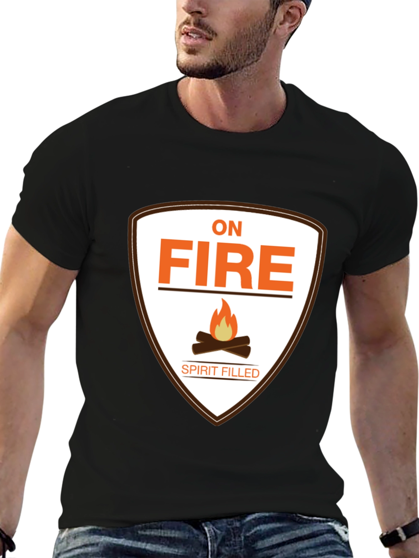 On Fire Spirit Filled Black T-Shirt