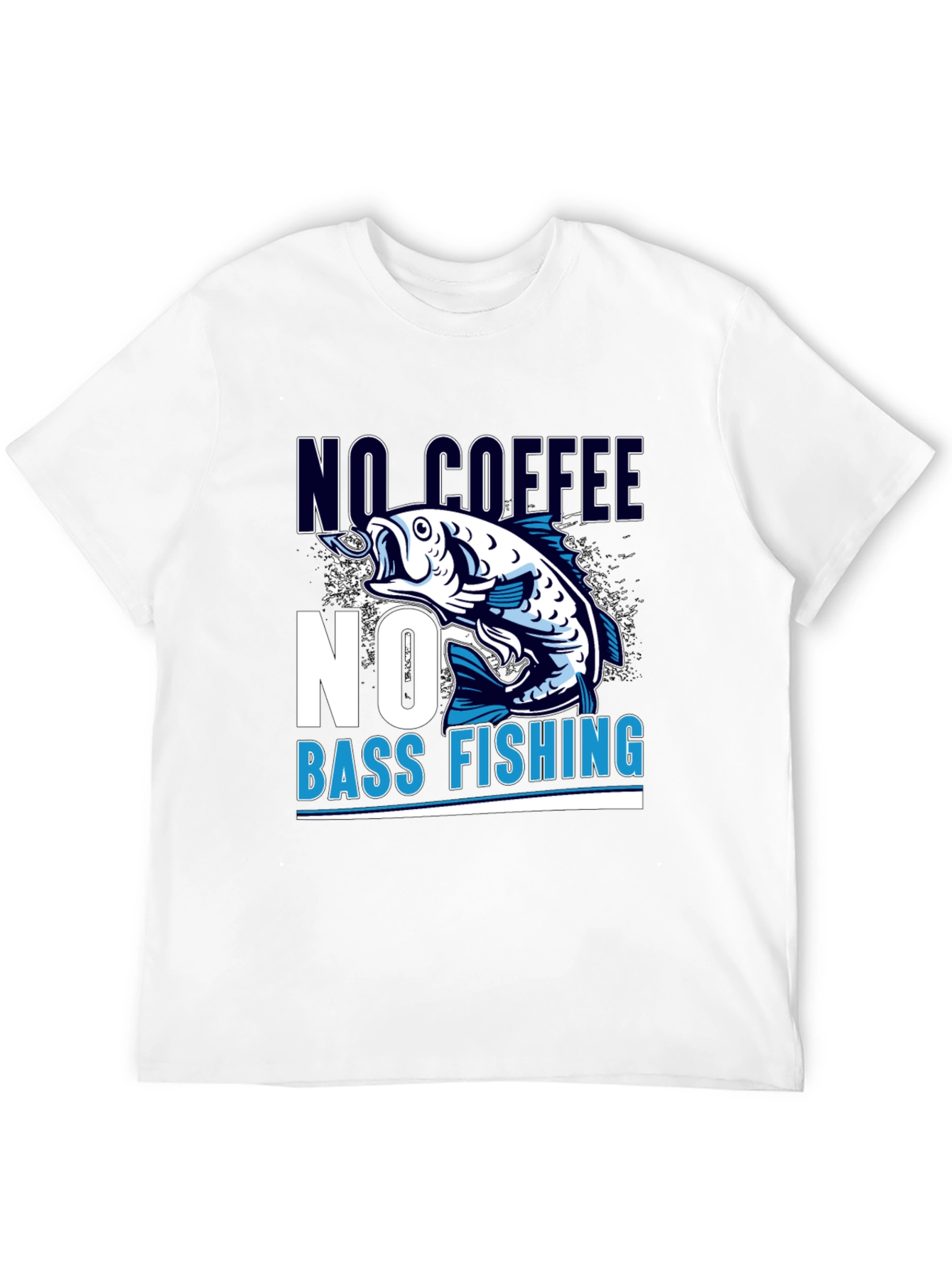No Coffee No Bass Fishing Black T-Shirt