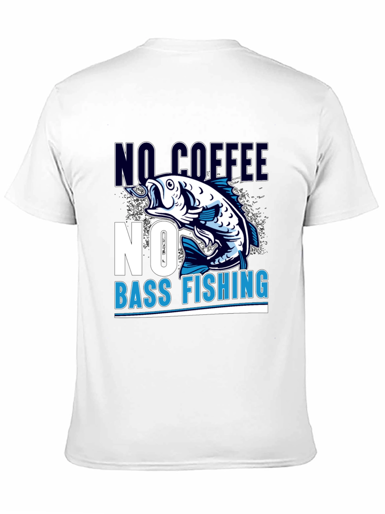 No Coffee No Bass Fishing Black T-Shirt
