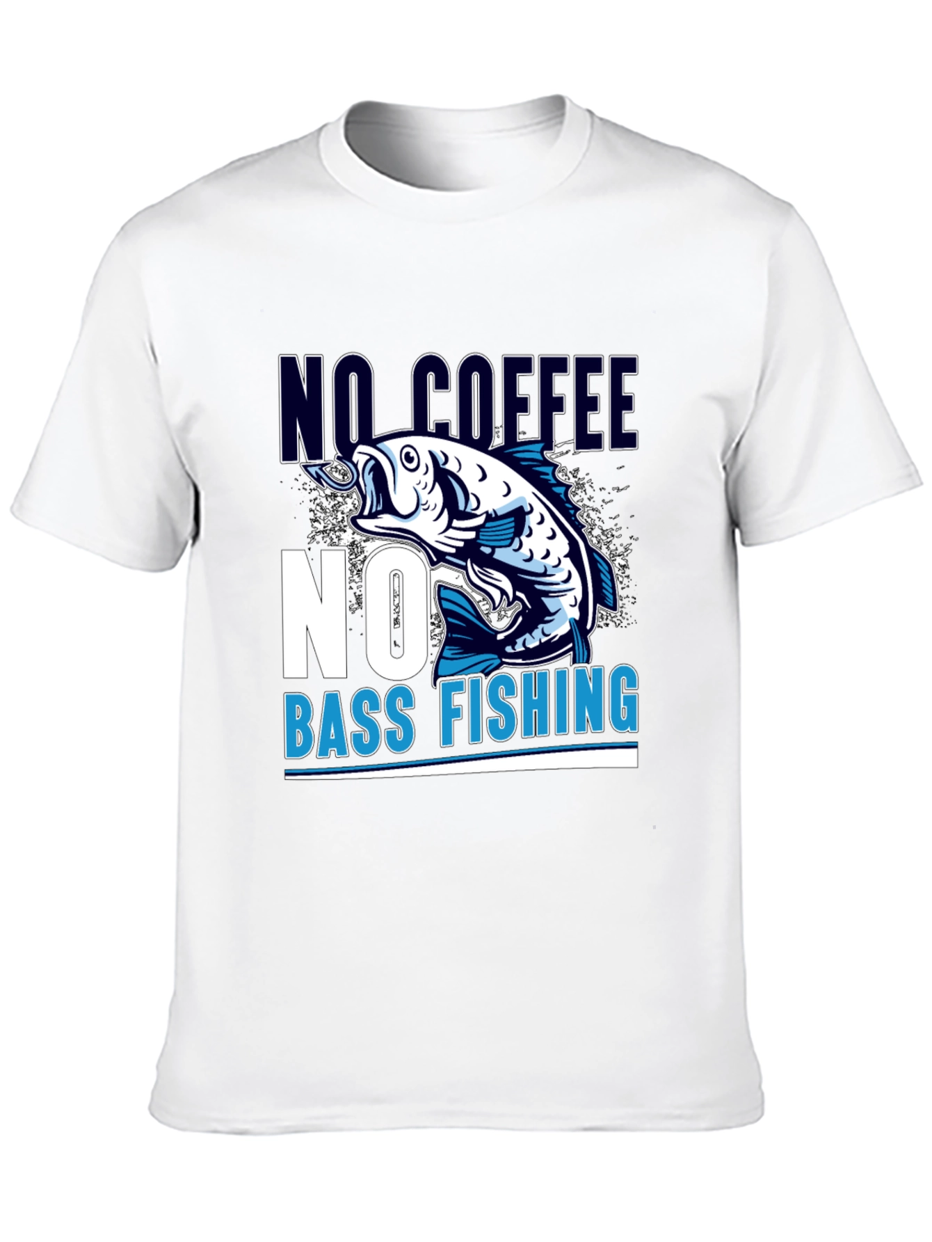 No Coffee No Bass Fishing Black T-Shirt