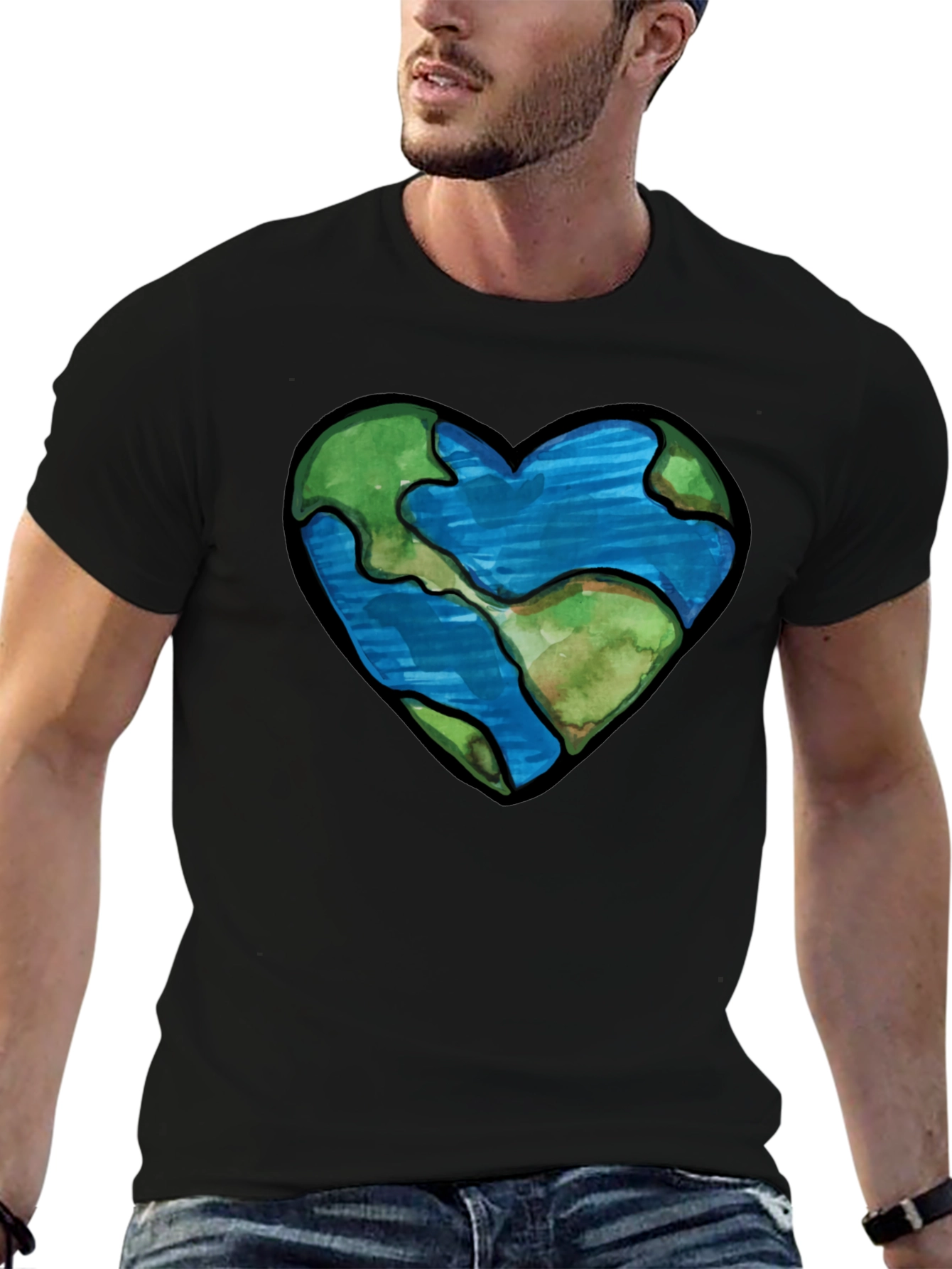 Earth Heart Graphic Tee - Black