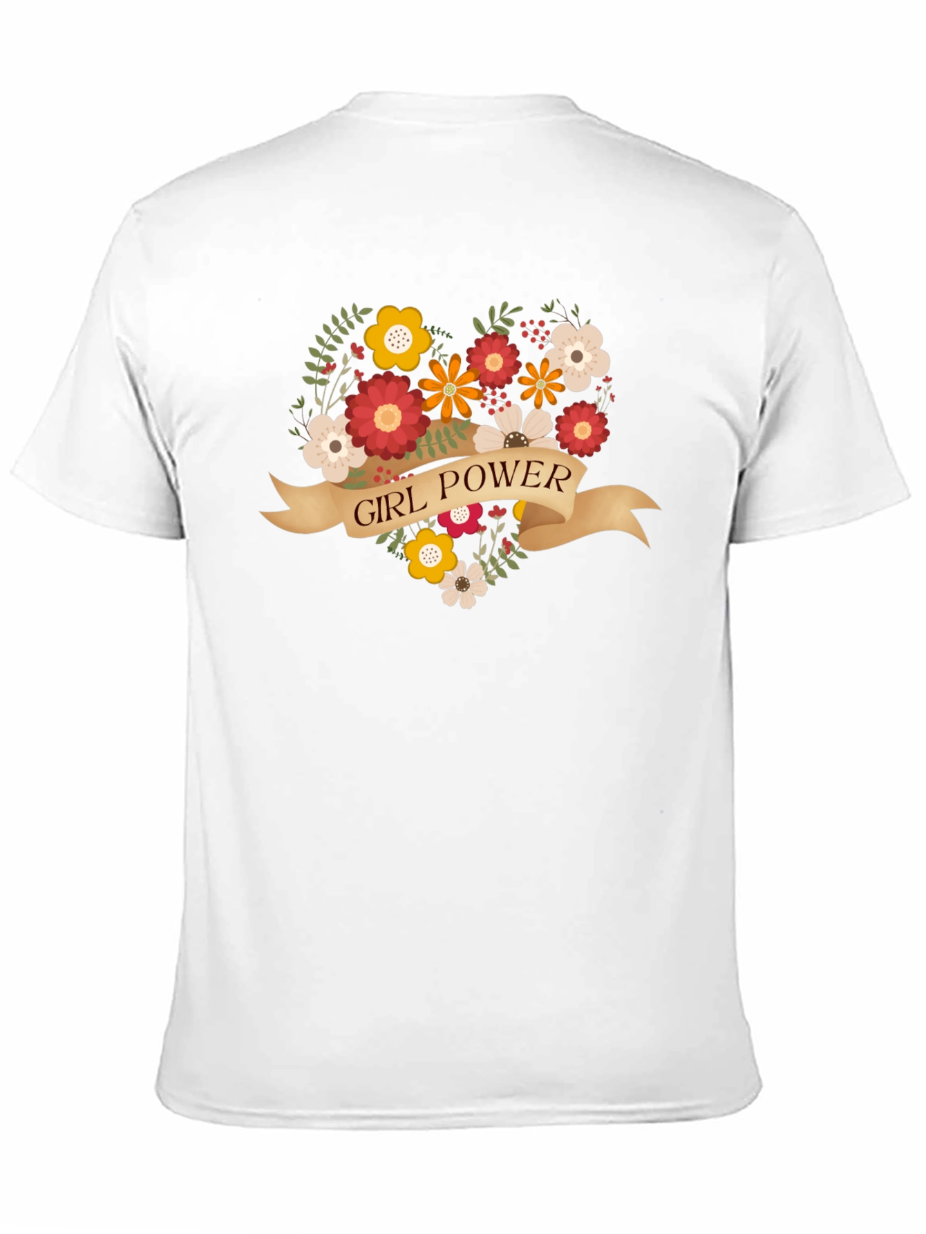 Girl Power Floral Heart Graphic T-Shirt