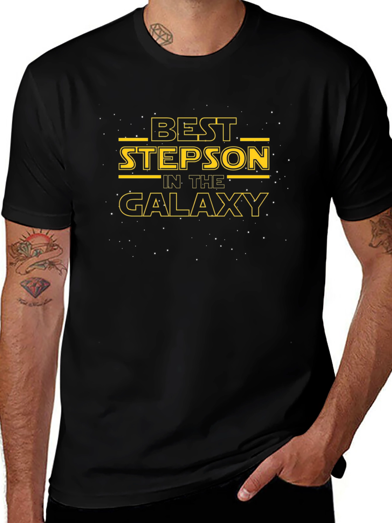 Best Stepson in the Galaxy Black T-Shirt