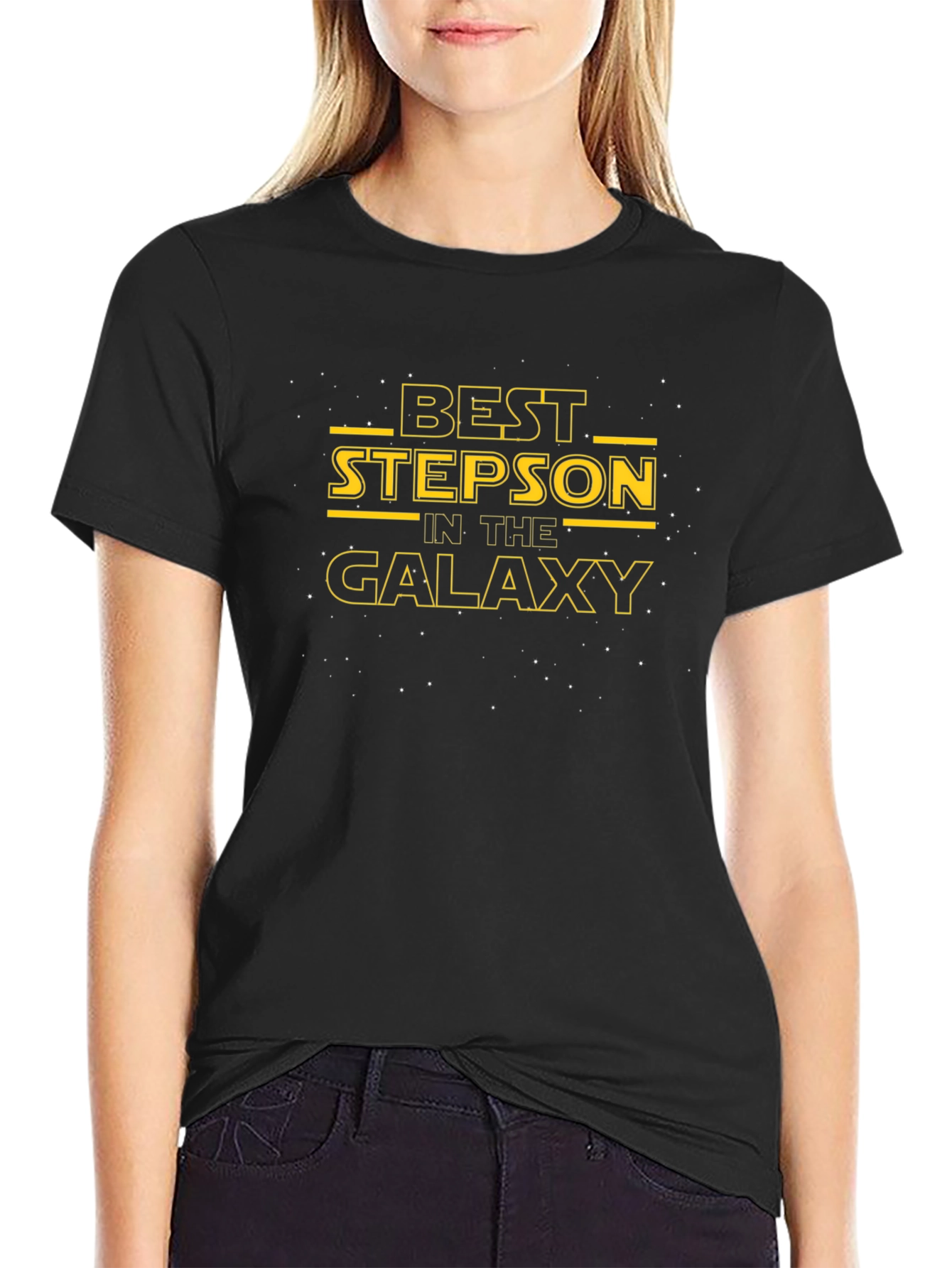 Best Stepson in the Galaxy Black T-Shirt