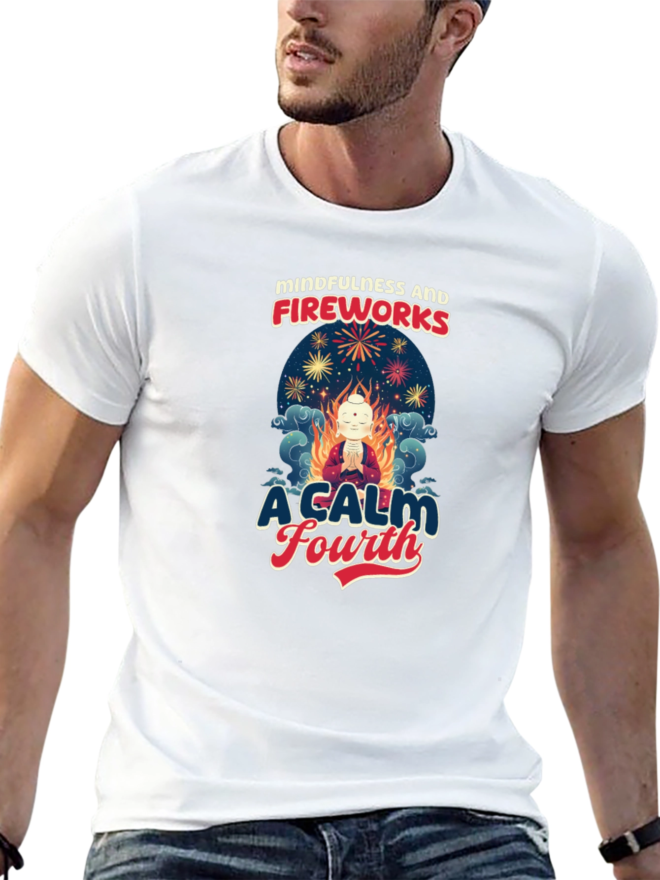 Mindfulness and Fireworks T-Shirt - A Calm Fourth