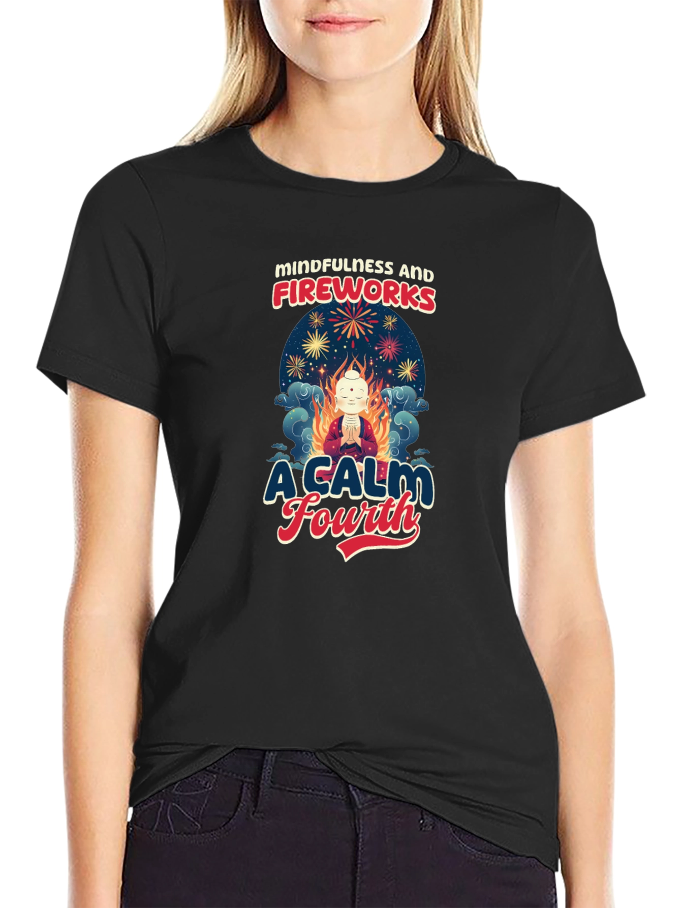 Mindfulness and Fireworks T-Shirt - A Calm Fourth