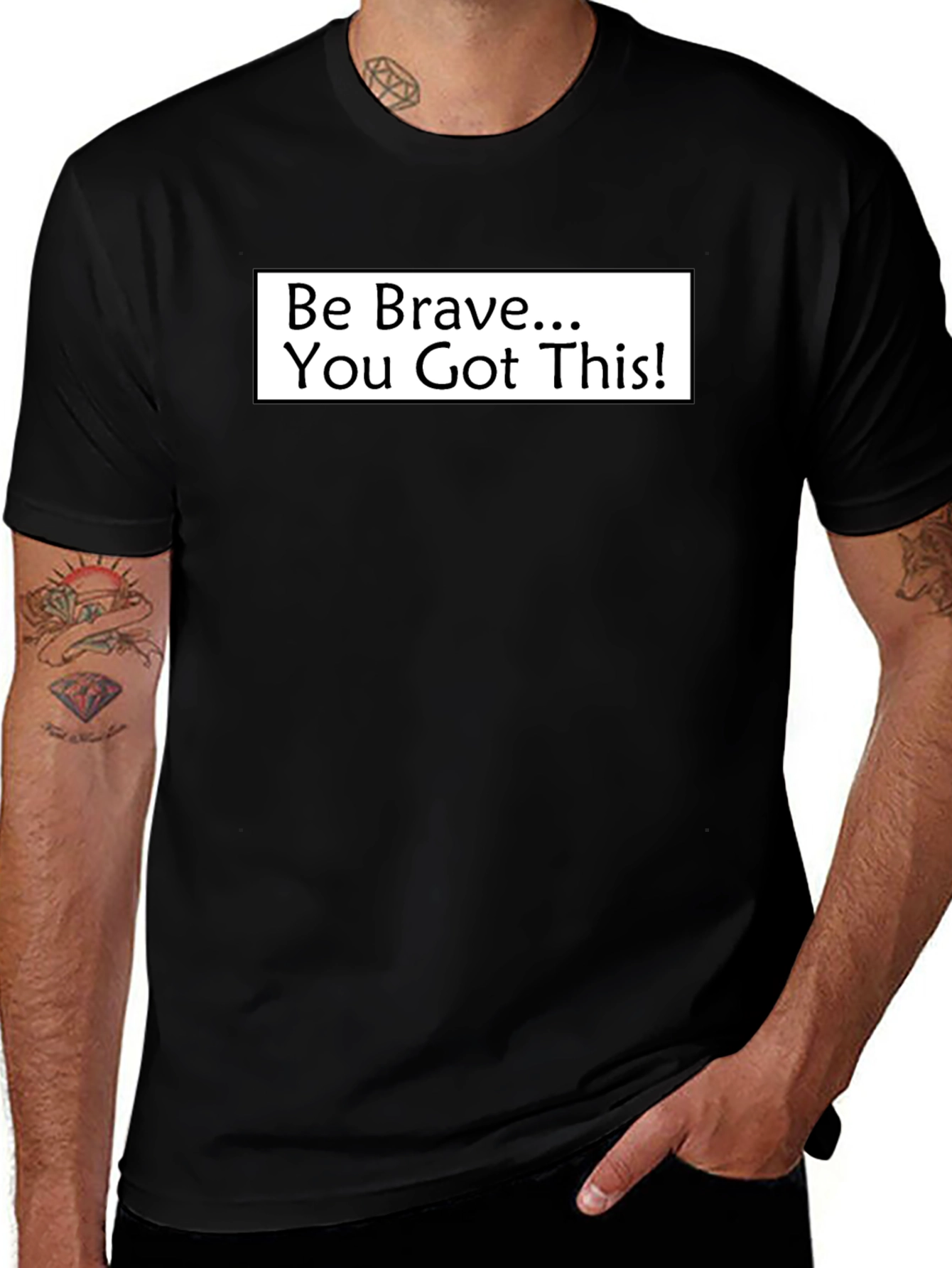 Motivational Be Brave Black T-Shirt
