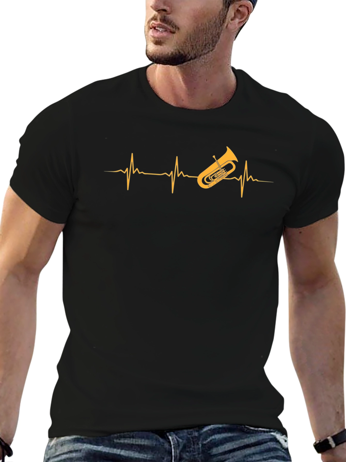 Tuba Heartbeat T-Shirt - Music Lover Tee