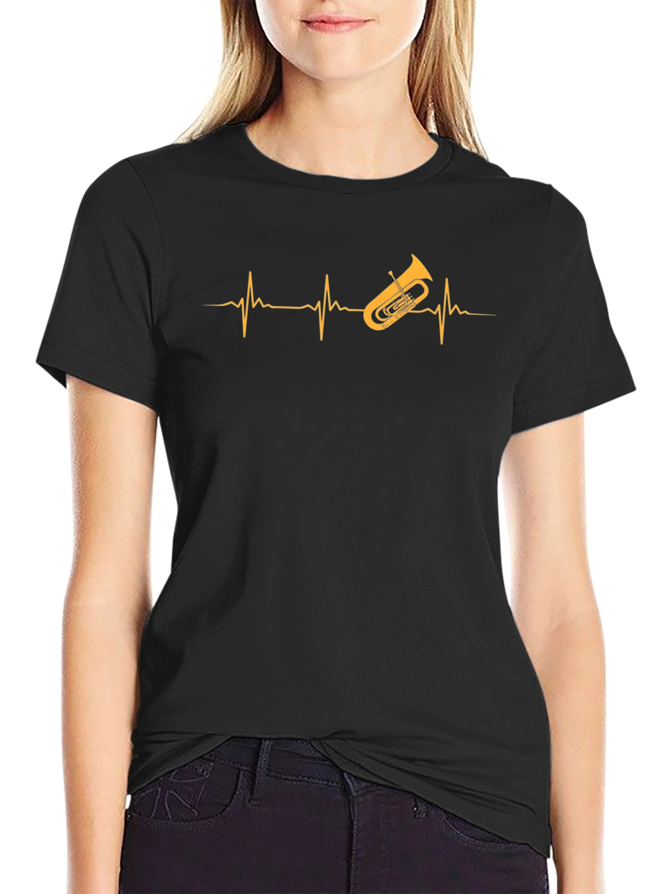 Tuba Heartbeat T-Shirt - Music Lover Tee
