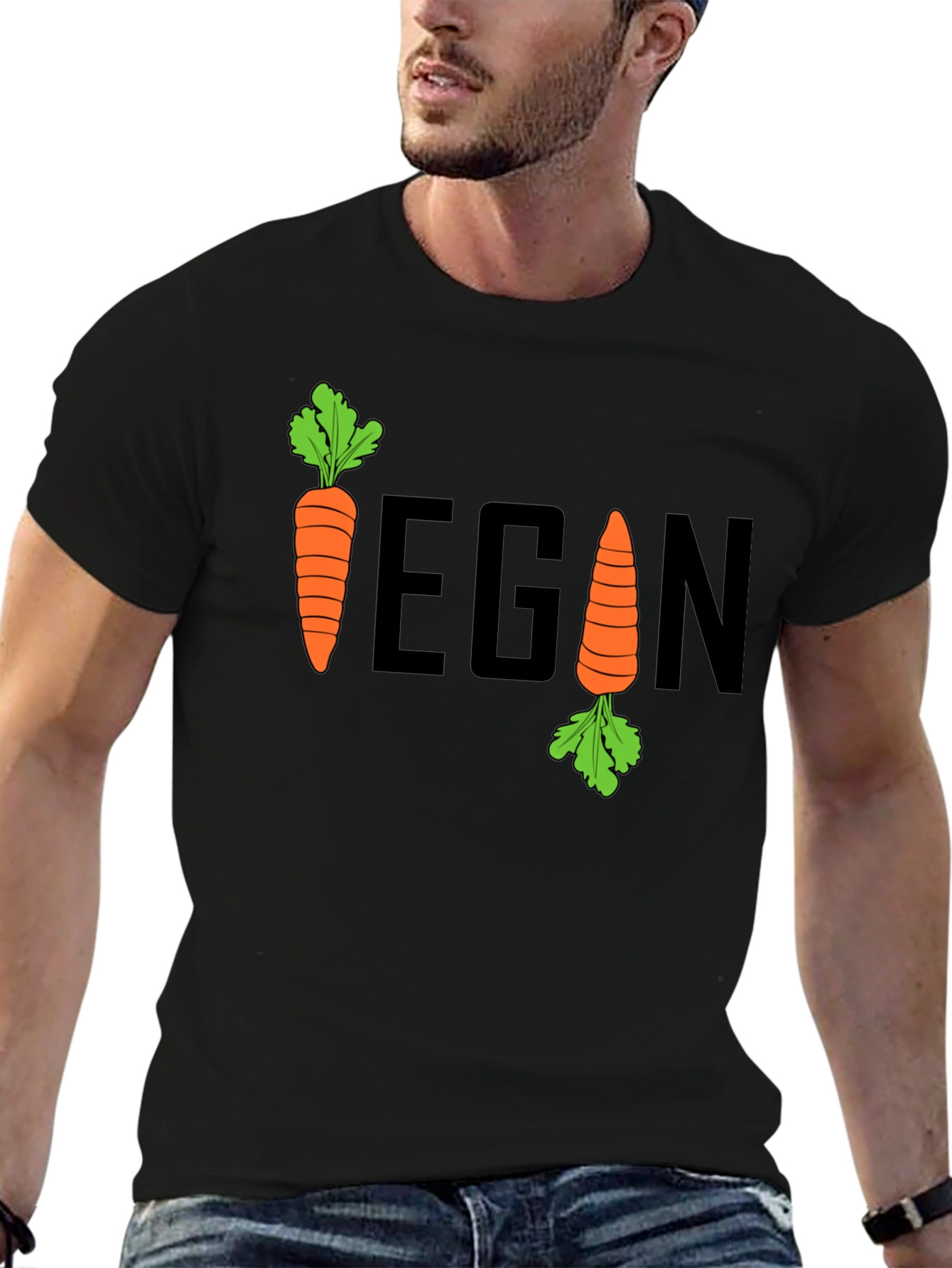 Vegan Carrot Graphic T-Shirt - Unisex Black Tee