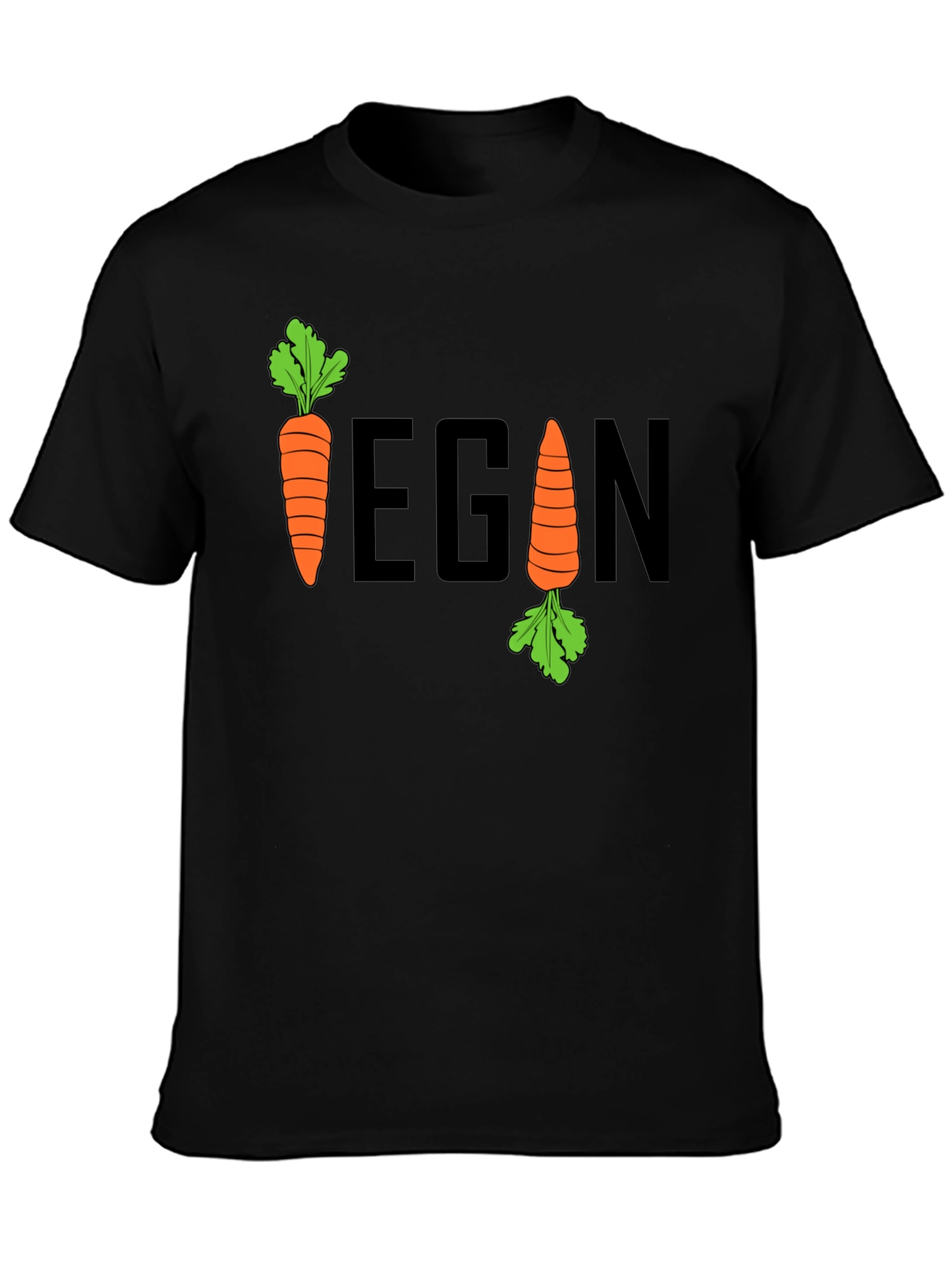 Vegan Carrot Graphic T-Shirt - Unisex Black Tee