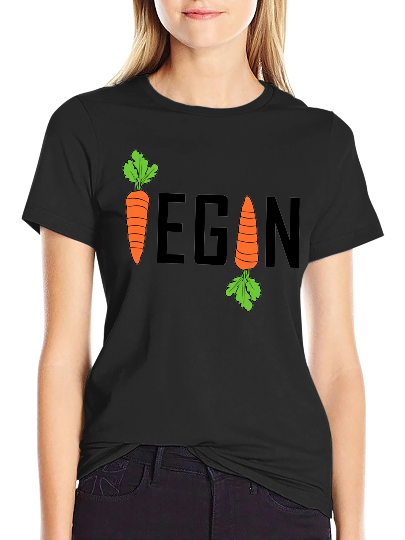 Vegan Carrot Graphic T-Shirt - Unisex Black Tee