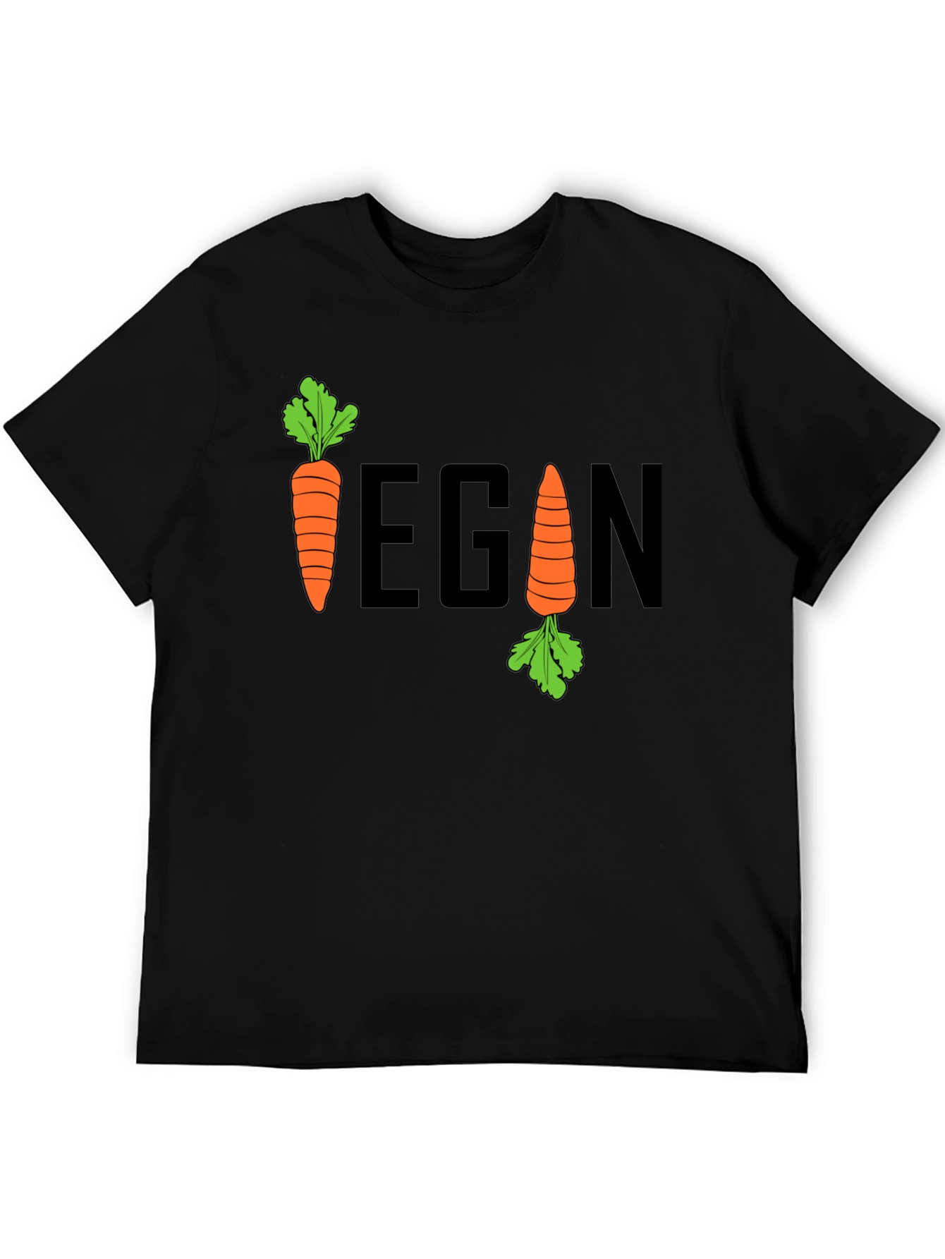 Vegan Carrot Graphic T-Shirt - Unisex Black Tee