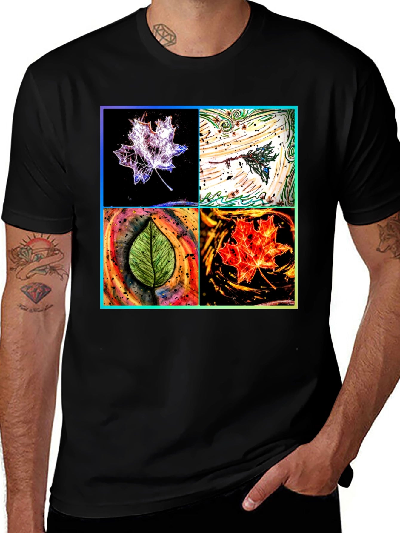 Four Seasons Leaf T-Shirt - Unique Nature Design