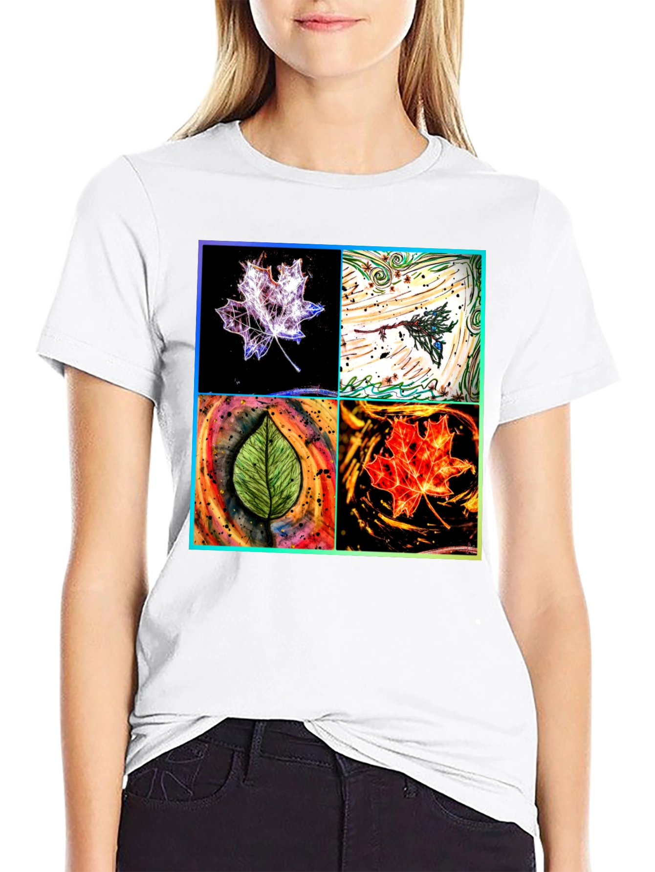Four Seasons Leaf T-Shirt - Unique Nature Design