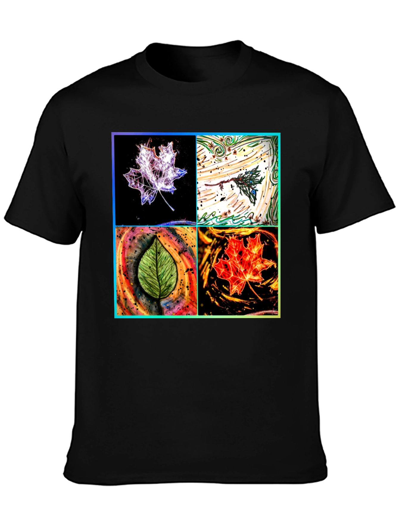 Four Seasons Leaf T-Shirt - Unique Nature Design