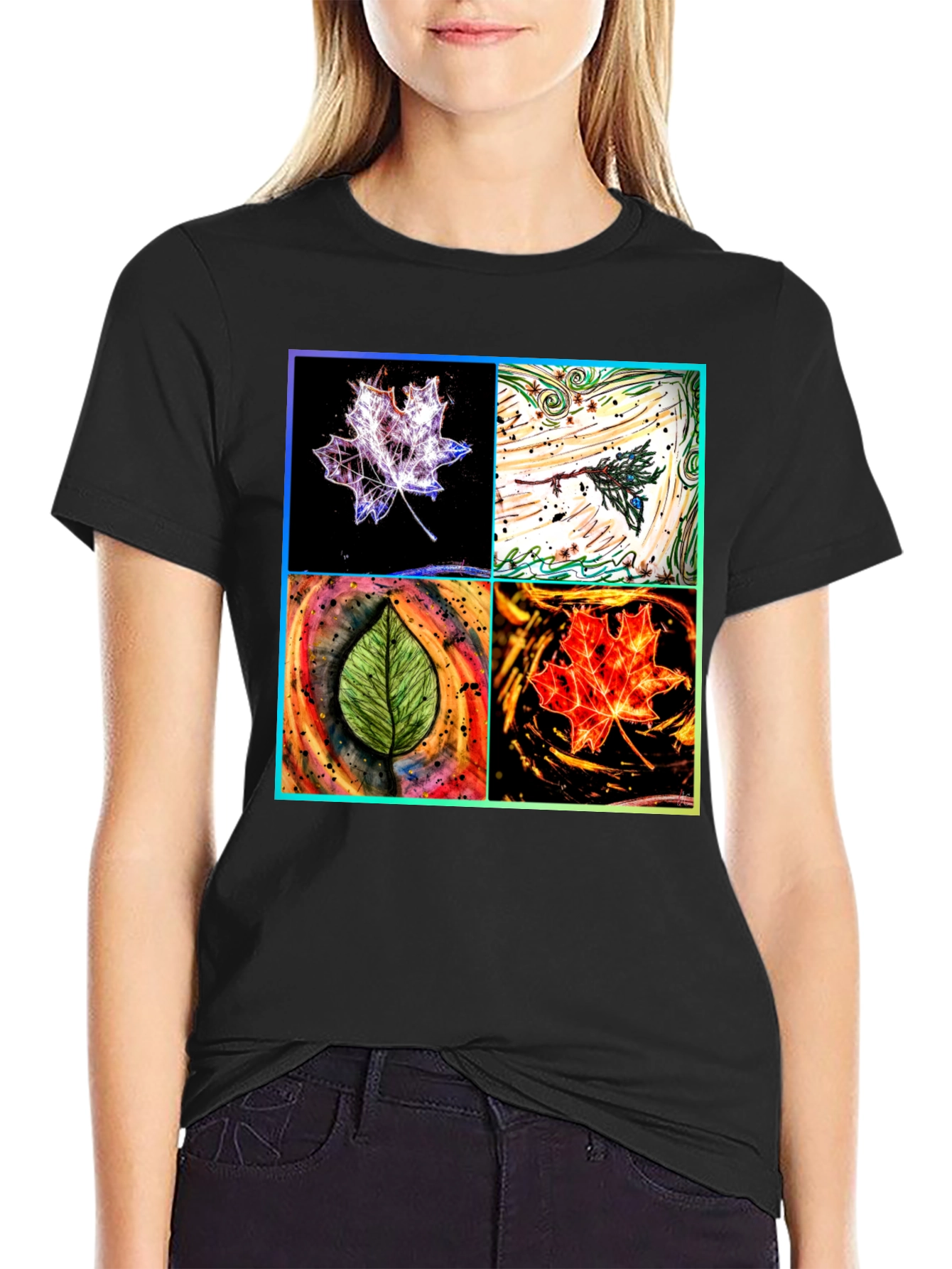 Four Seasons Leaf T-Shirt - Unique Nature Design