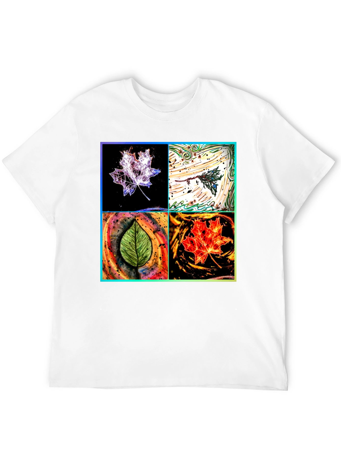 Four Seasons Leaf T-Shirt - Unique Nature Design