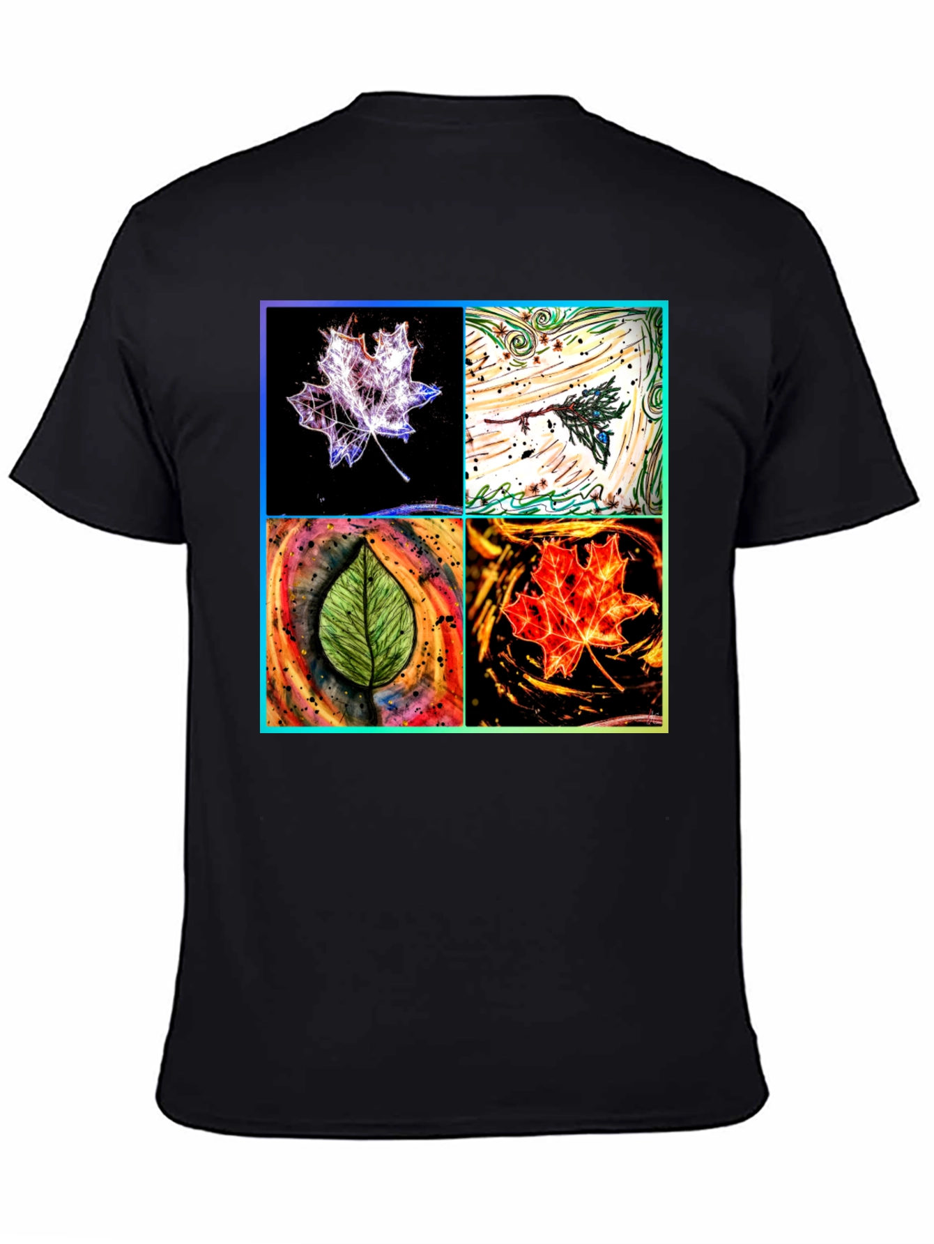 Four Seasons Leaf T-Shirt - Unique Nature Design