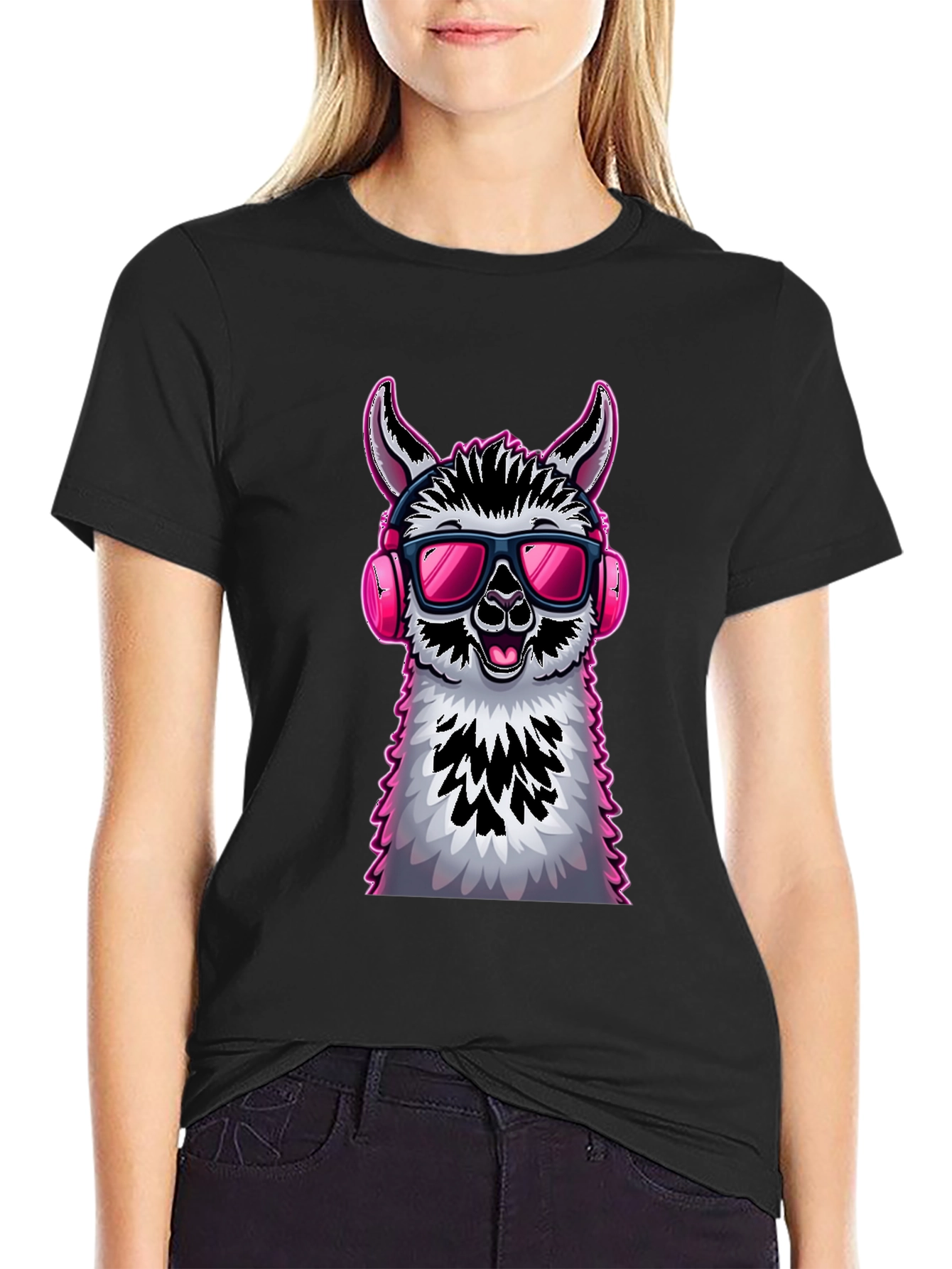 Cool Llama Graphic Tee - Funky Animal Design