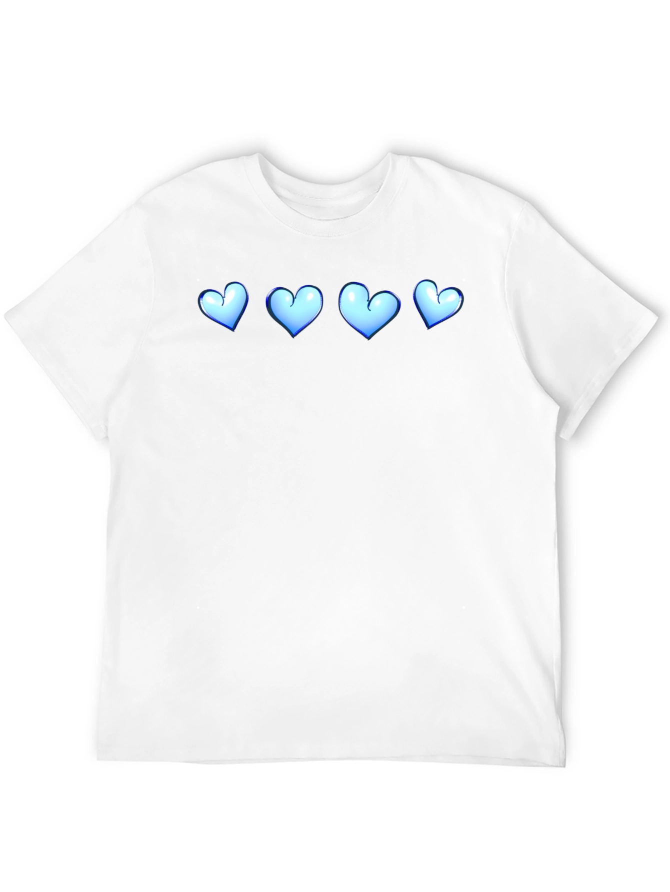 Black T-Shirt with Blue Heart Design