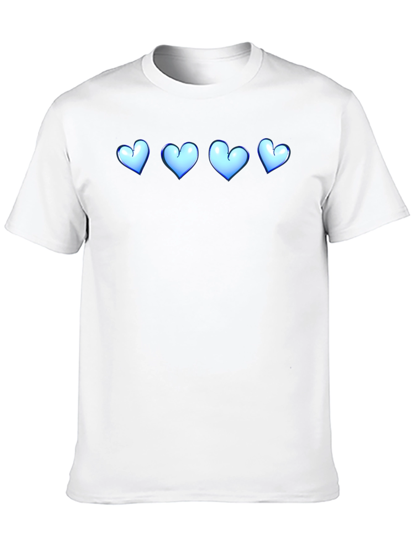 Black T-Shirt with Blue Heart Design