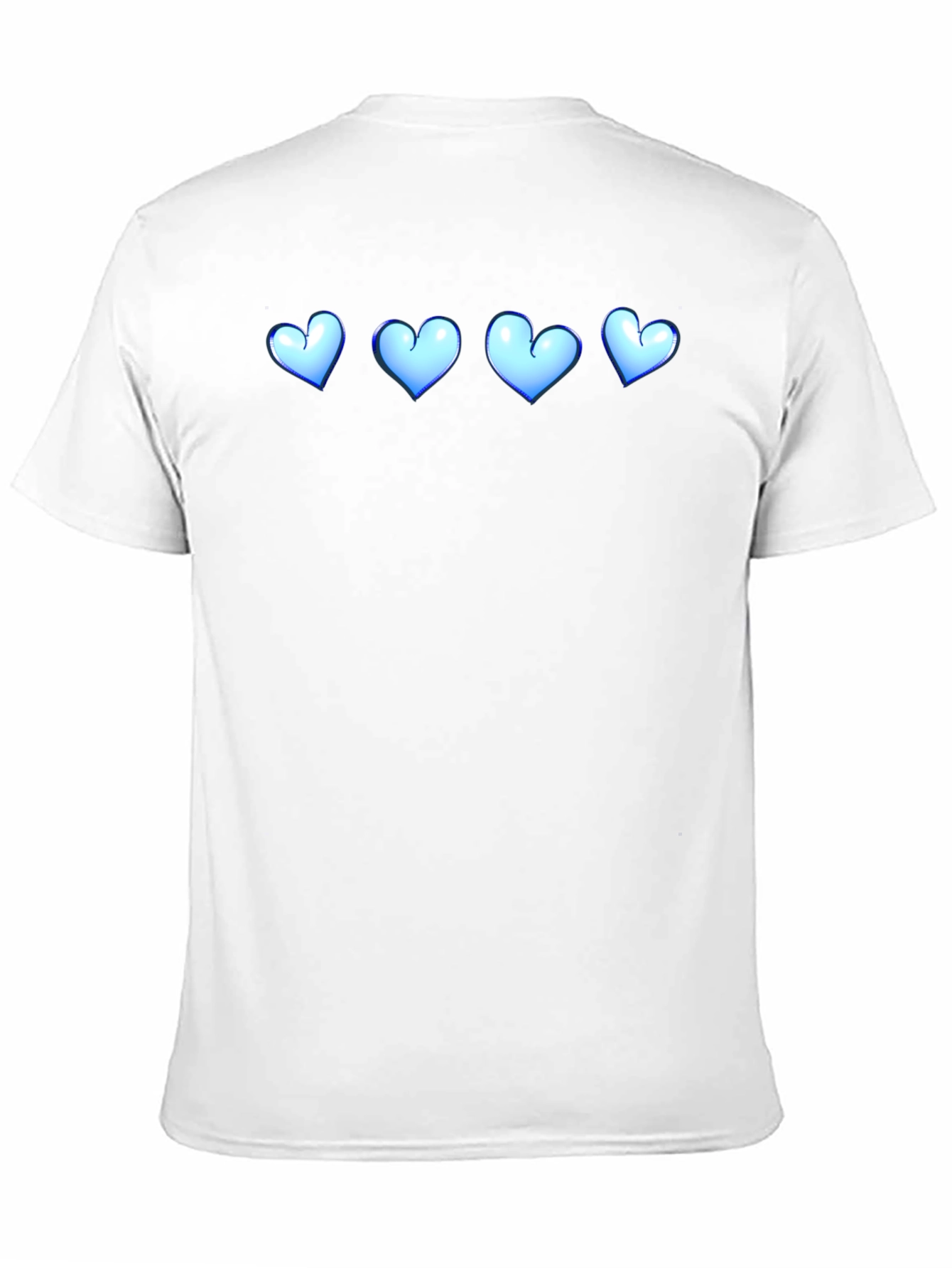 Black T-Shirt with Blue Heart Design