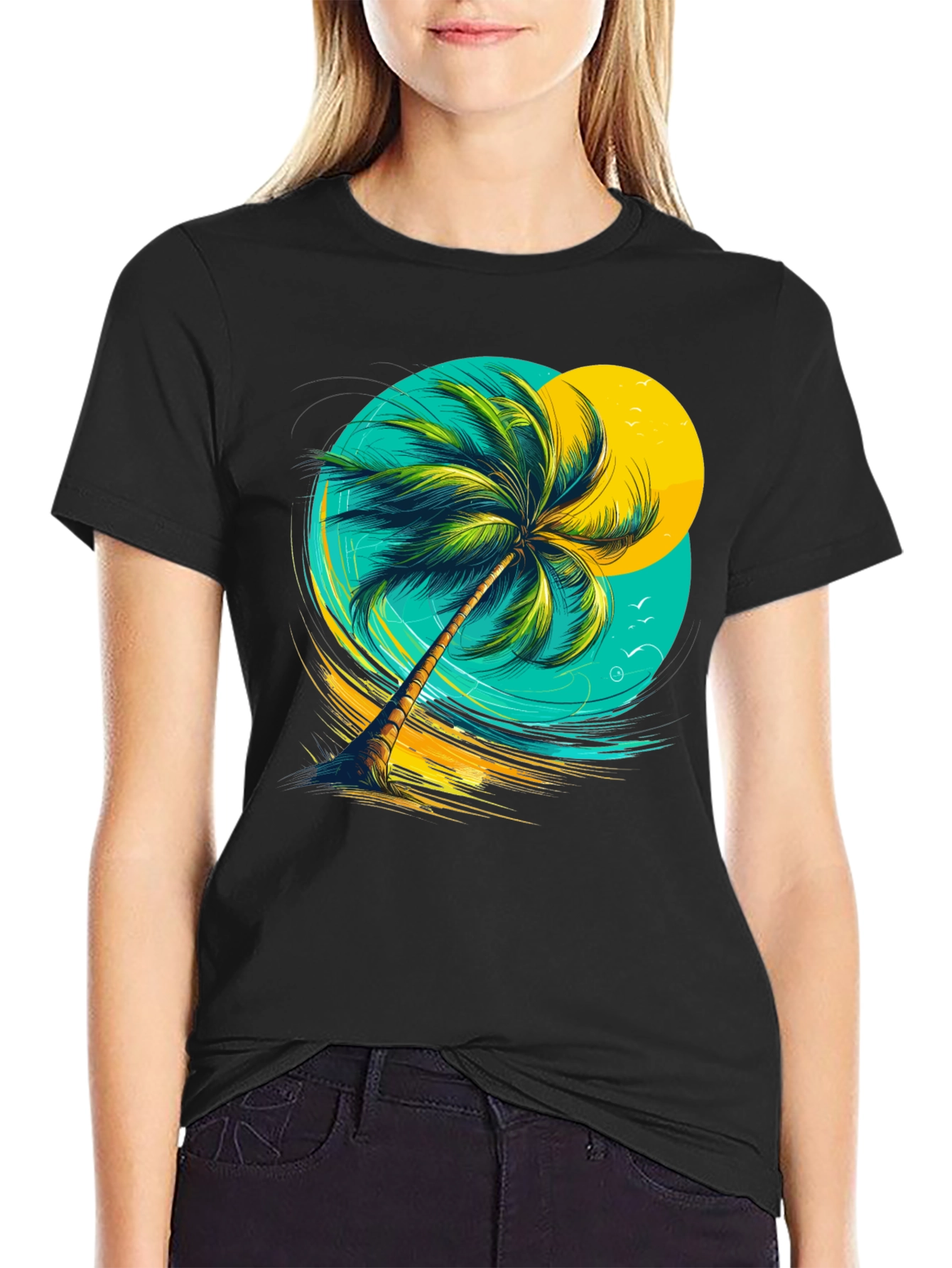 Palm Tree Graphic Tee - Tropical Beach Vibes