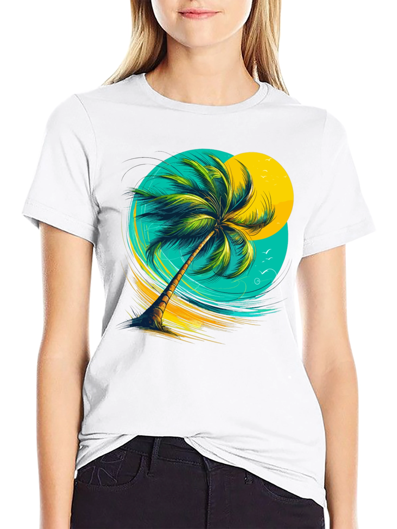 Palm Tree Graphic Tee - Tropical Beach Vibes