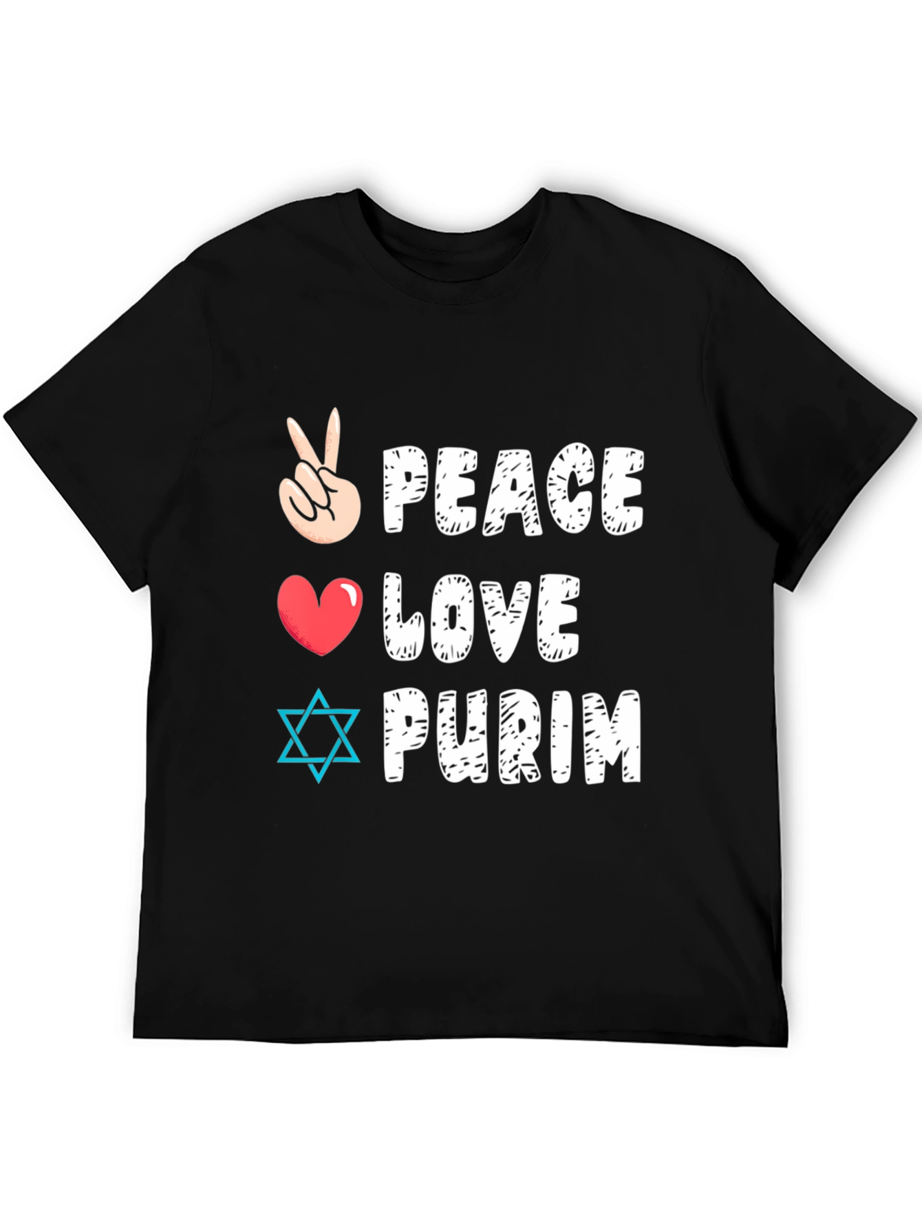 Peace Love Purim T-Shirt Jewish Holiday Tee
