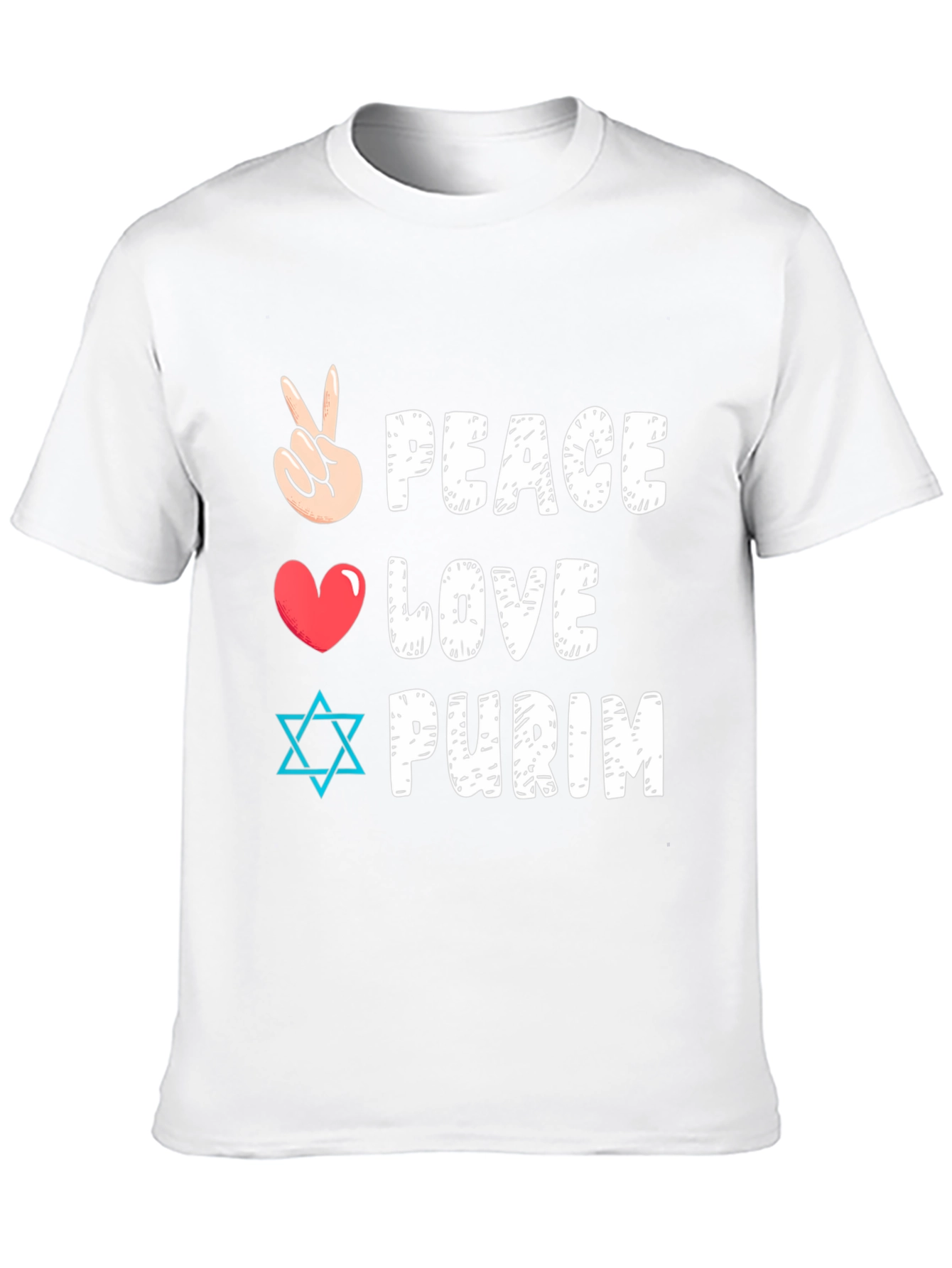 Peace Love Purim T-Shirt Jewish Holiday Tee