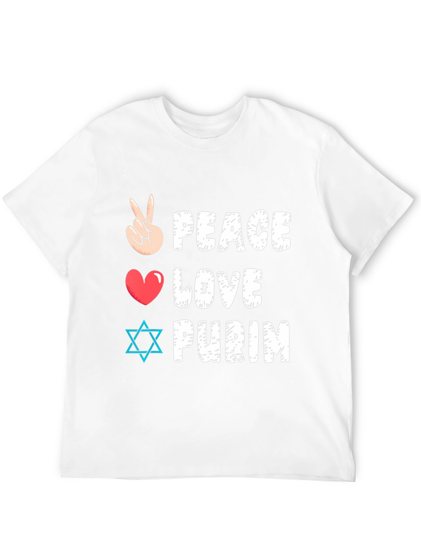 Peace Love Purim T-Shirt Jewish Holiday Tee