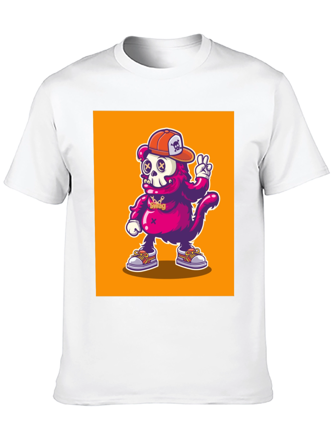 Cartoon Skull Monkey Graphic T-Shirt
