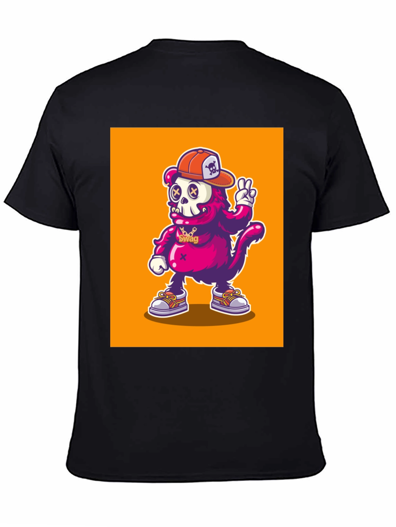 Cartoon Skull Monkey Graphic T-Shirt