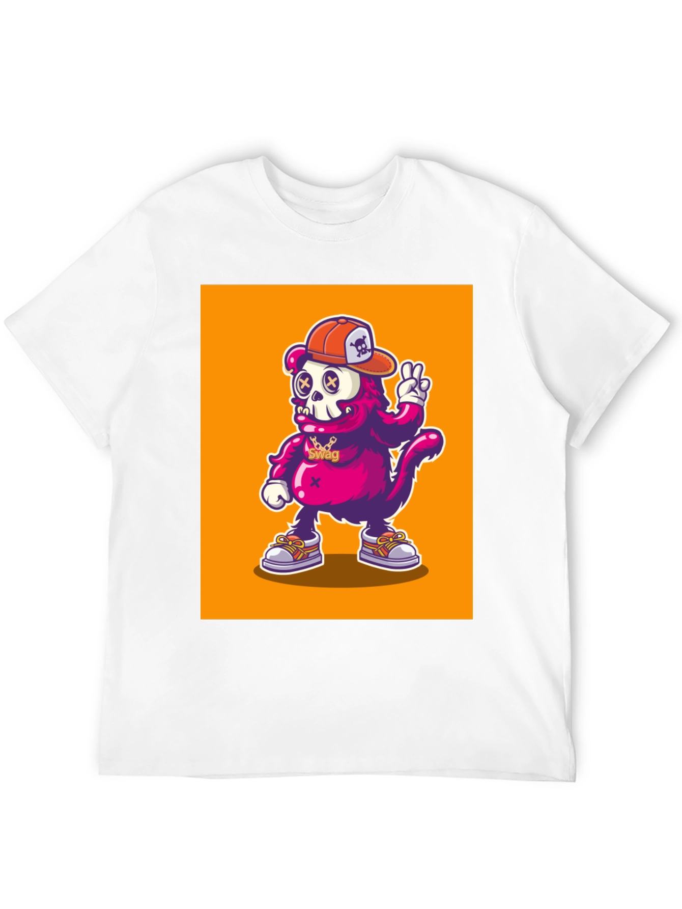 Cartoon Skull Monkey Graphic T-Shirt