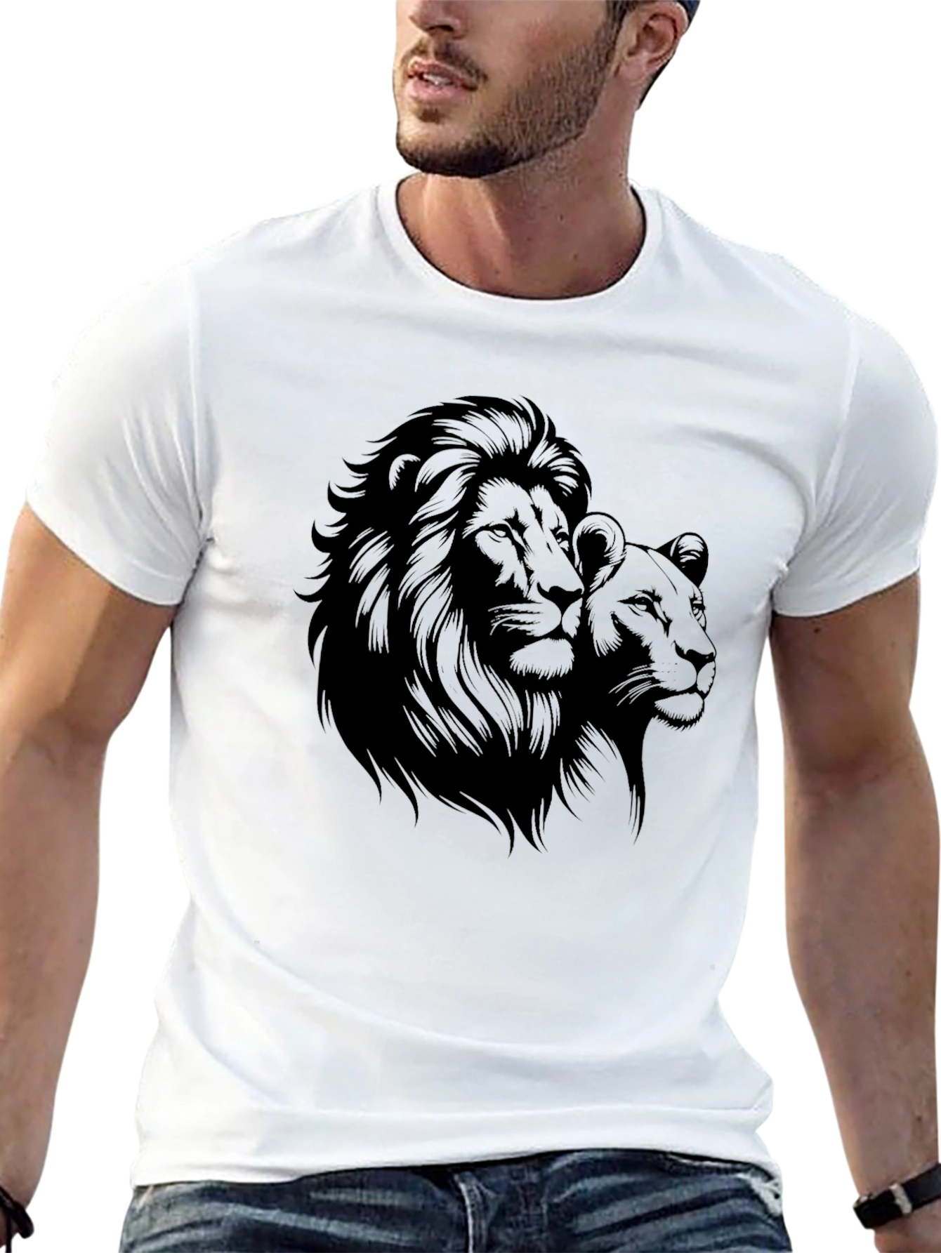 Lion & Lioness Black Graphic Tee