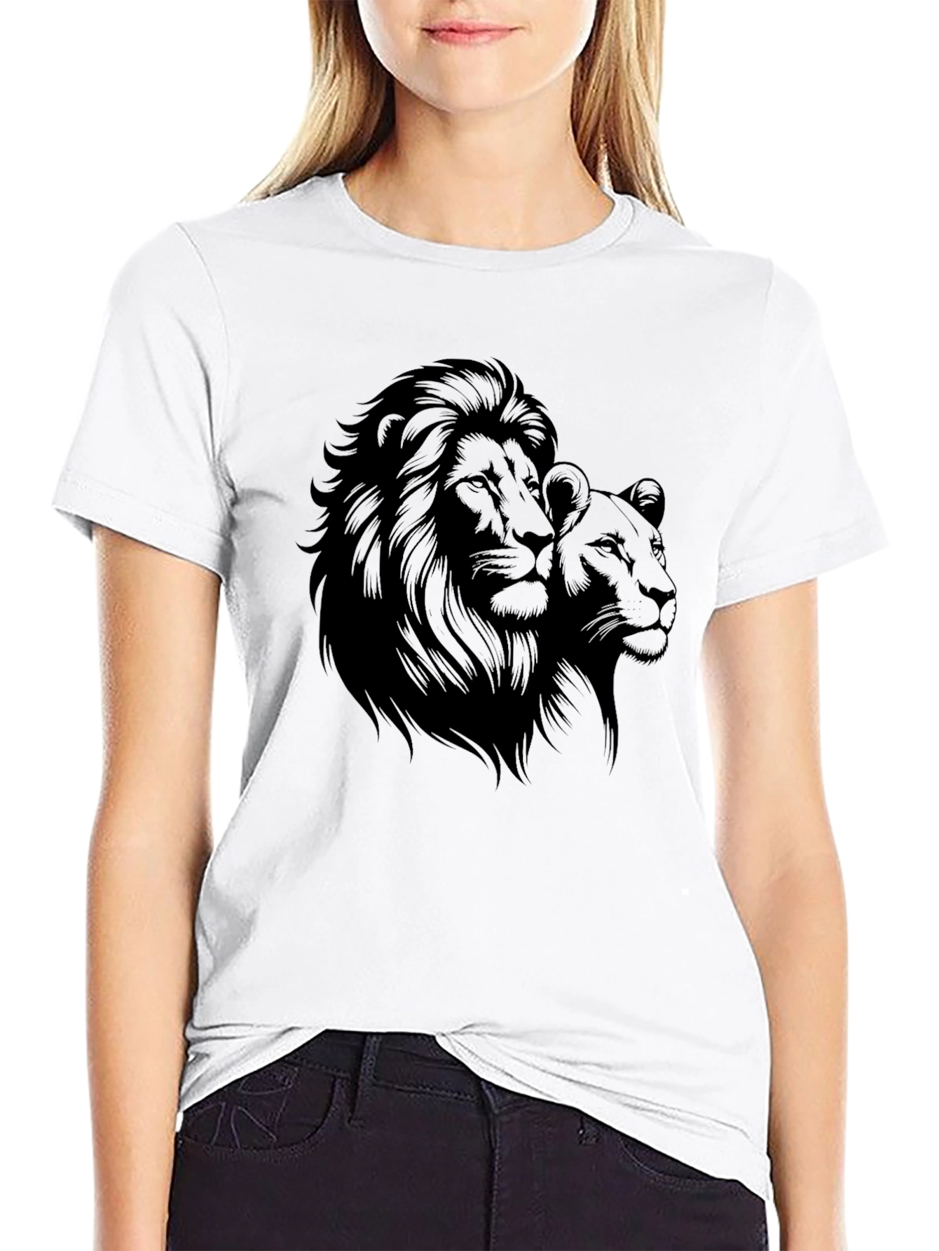 Lion & Lioness Black Graphic Tee