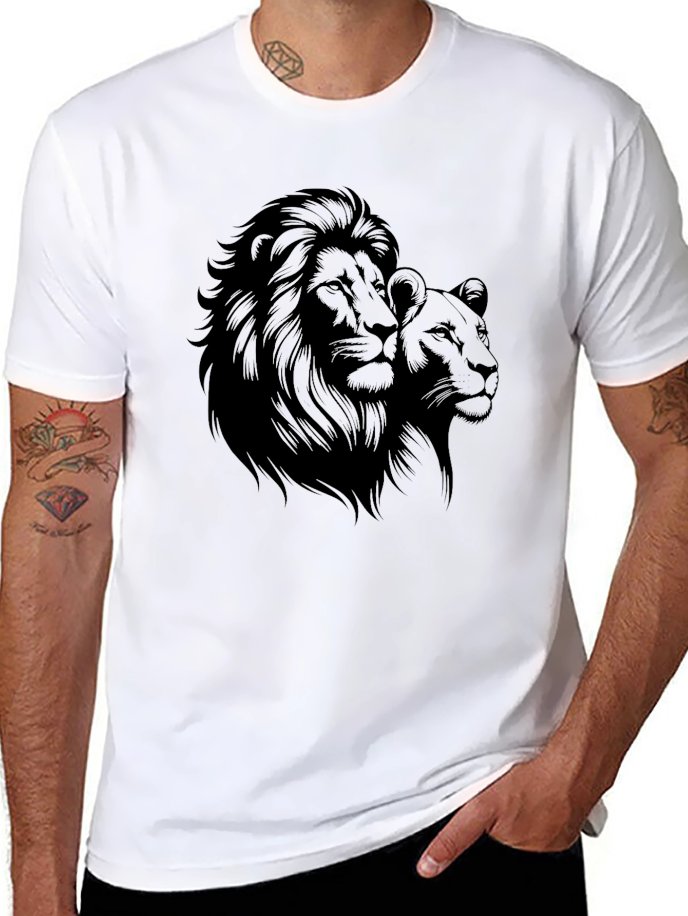 Lion & Lioness Black Graphic Tee