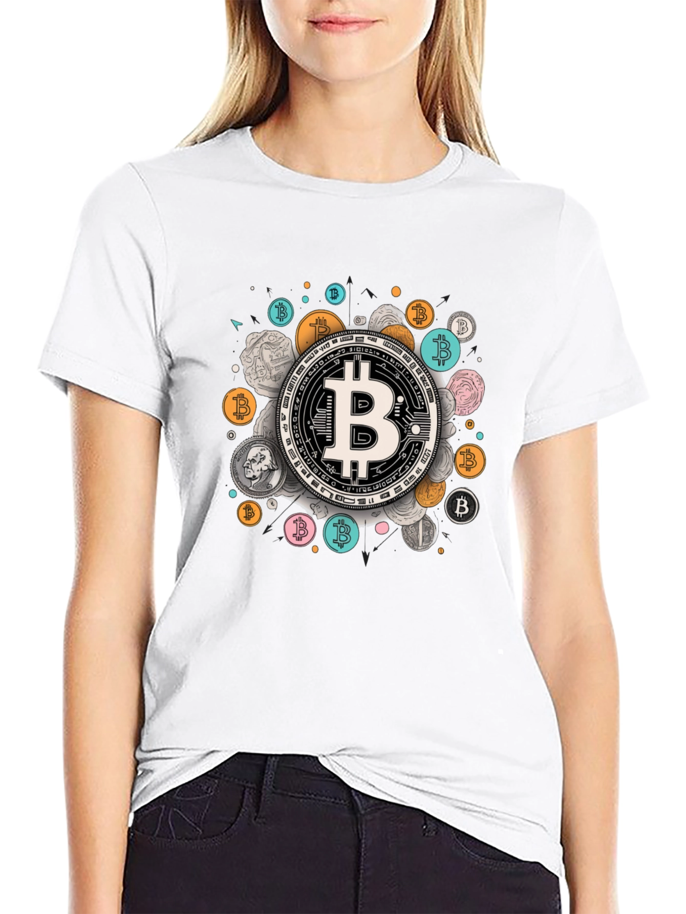 Bitcoin Crypto Tee - Modern Currency Design