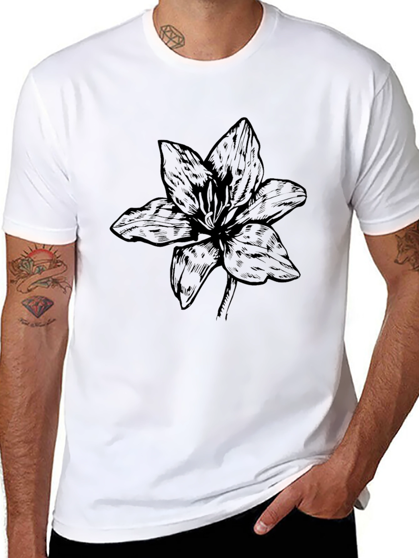 Black Floral Graphic Tee - Stylish Casual Wear