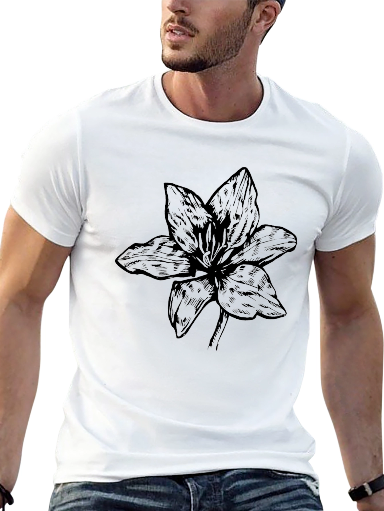 Black Floral Graphic Tee - Stylish Casual Wear