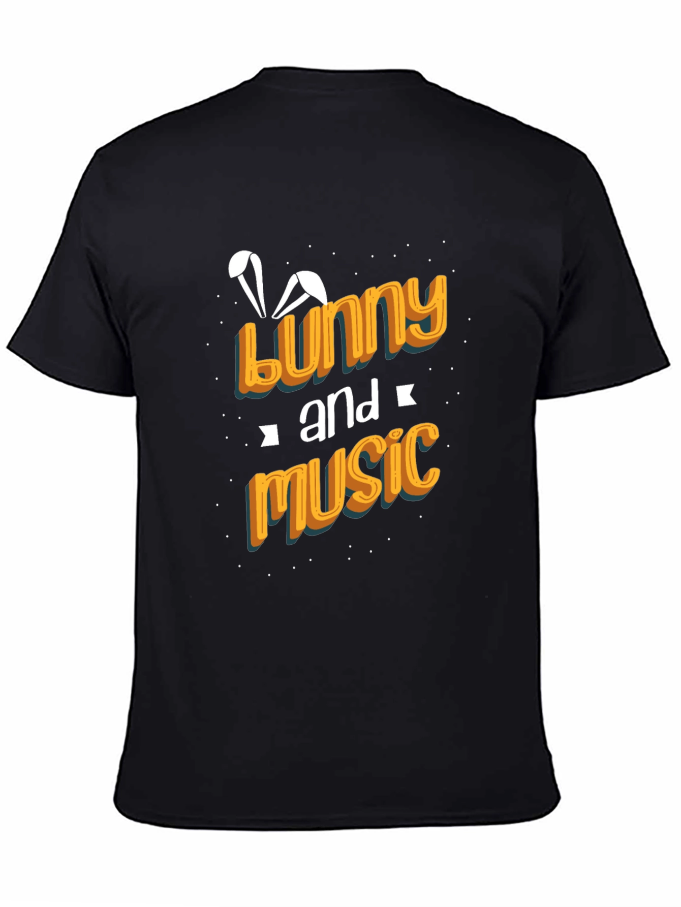 Bunny and Music Black Graphic Tee