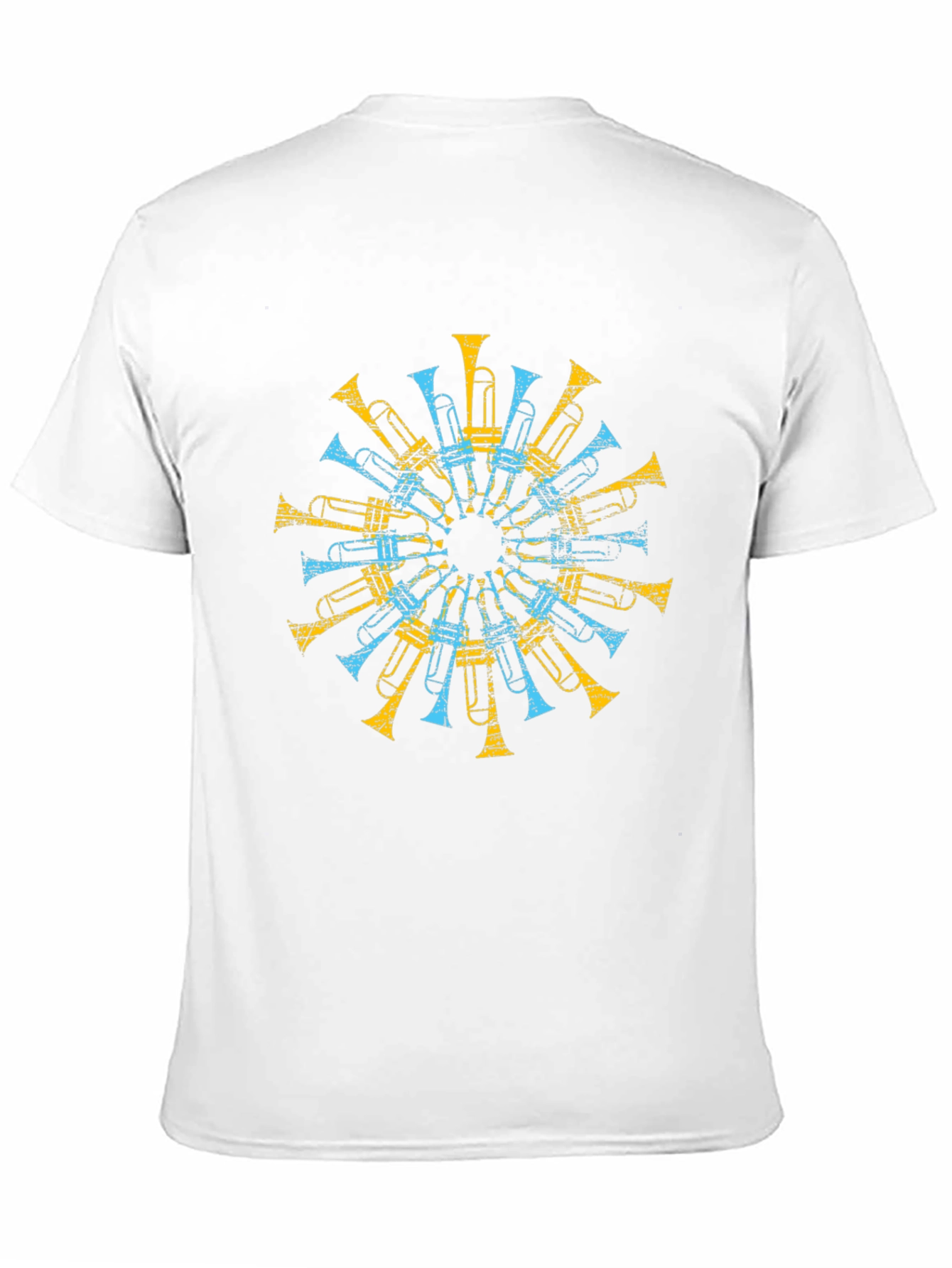 Trumpet Mandala Graphic Tee - Black Cotton Shirt