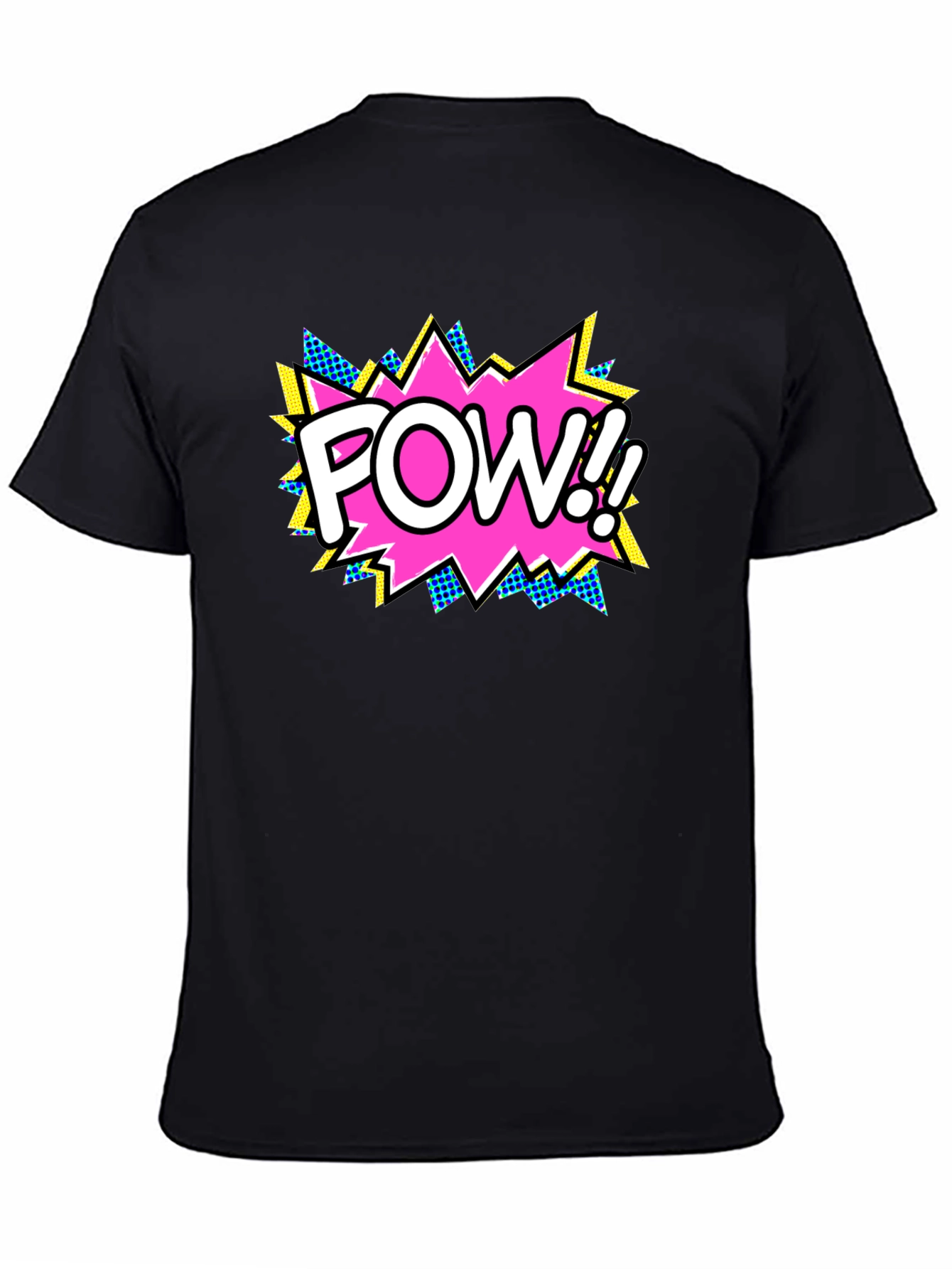 Pow! Comic Book Style Black T-Shirt