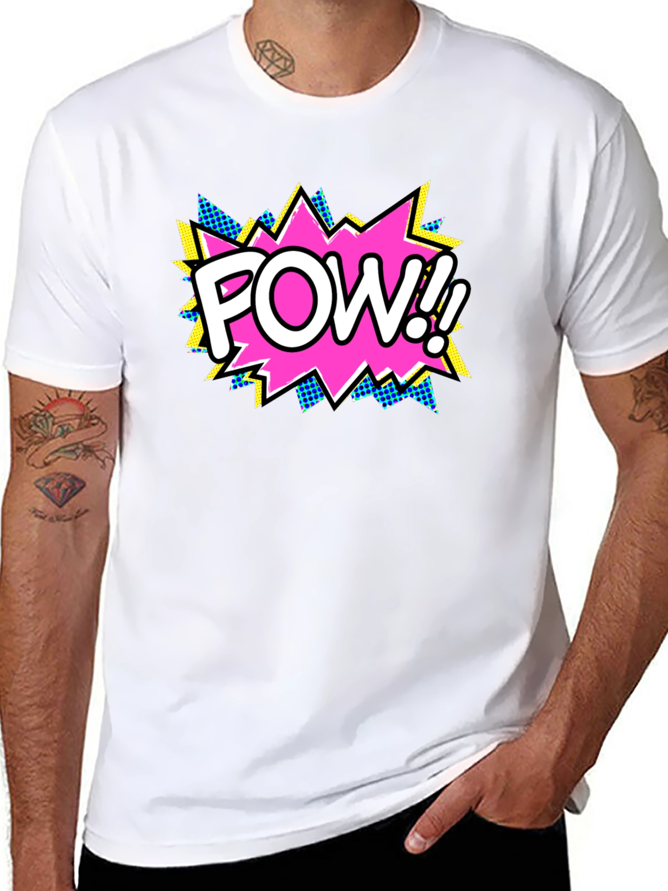 Pow! Comic Book Style Black T-Shirt