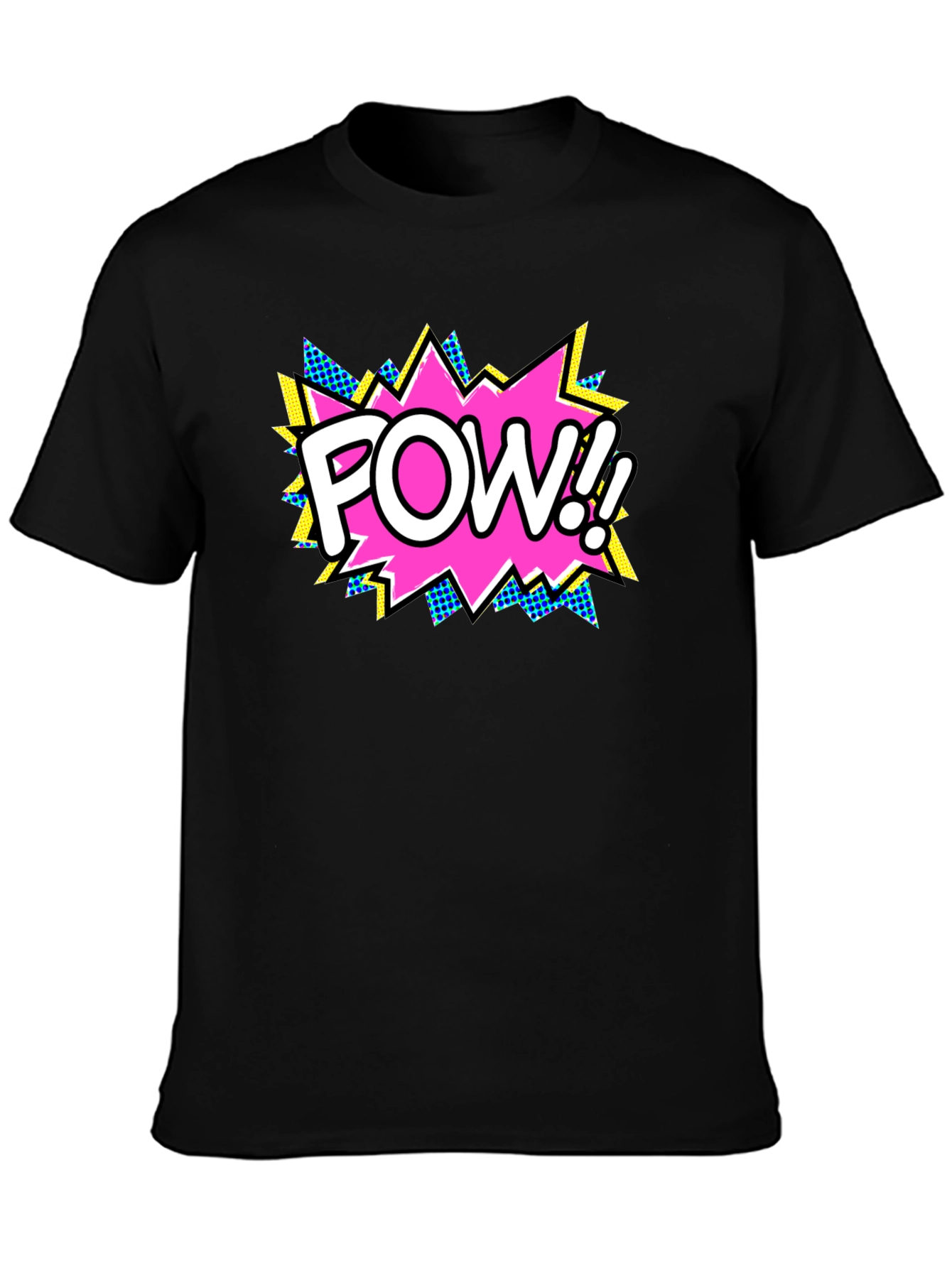 Pow! Comic Book Style Black T-Shirt