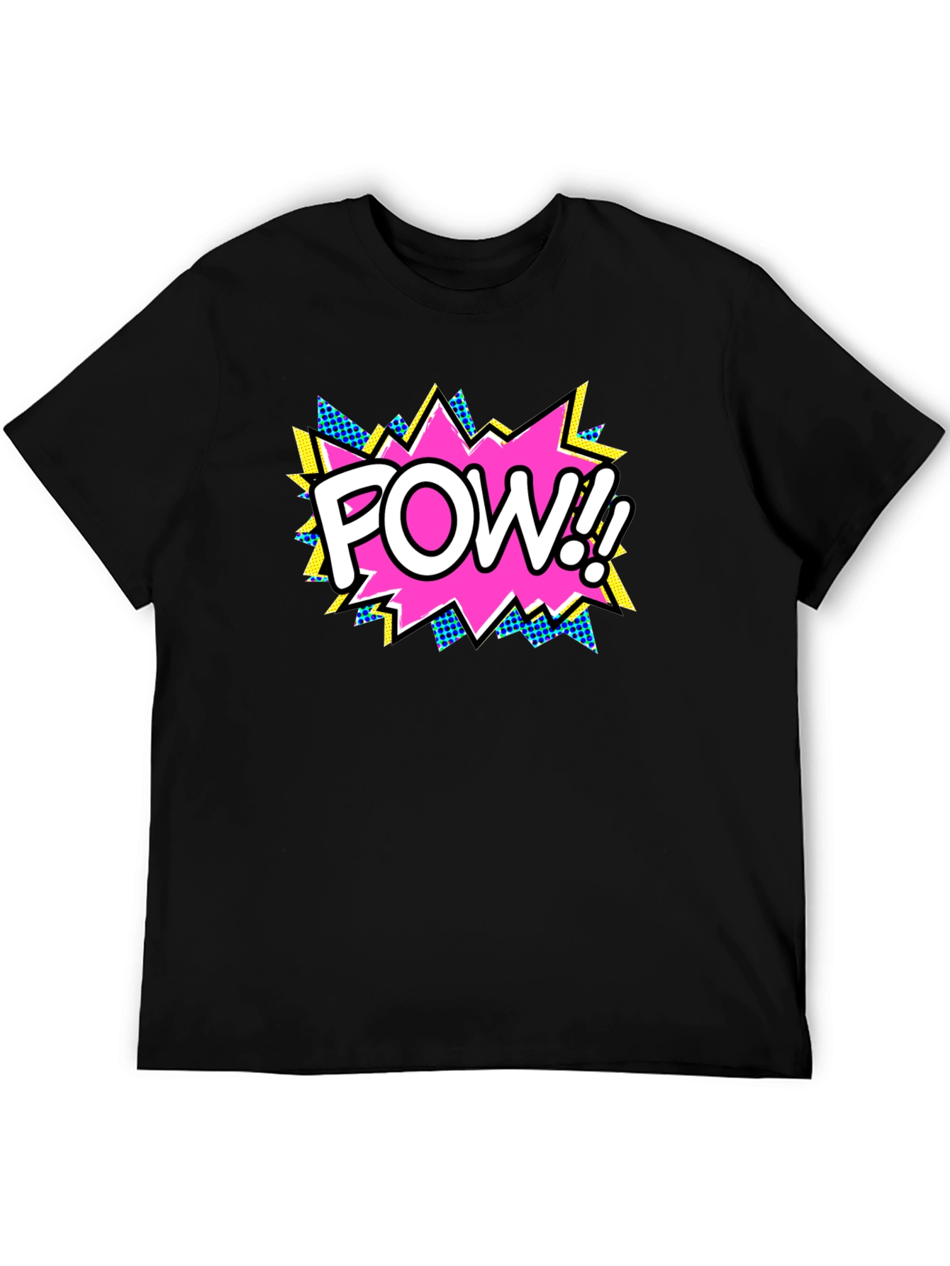 Pow! Comic Book Style Black T-Shirt
