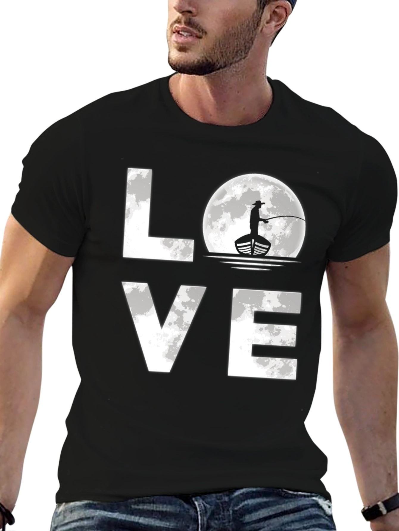 Fishing Love T-Shirt - Moonlight Angler Graphic Tee
